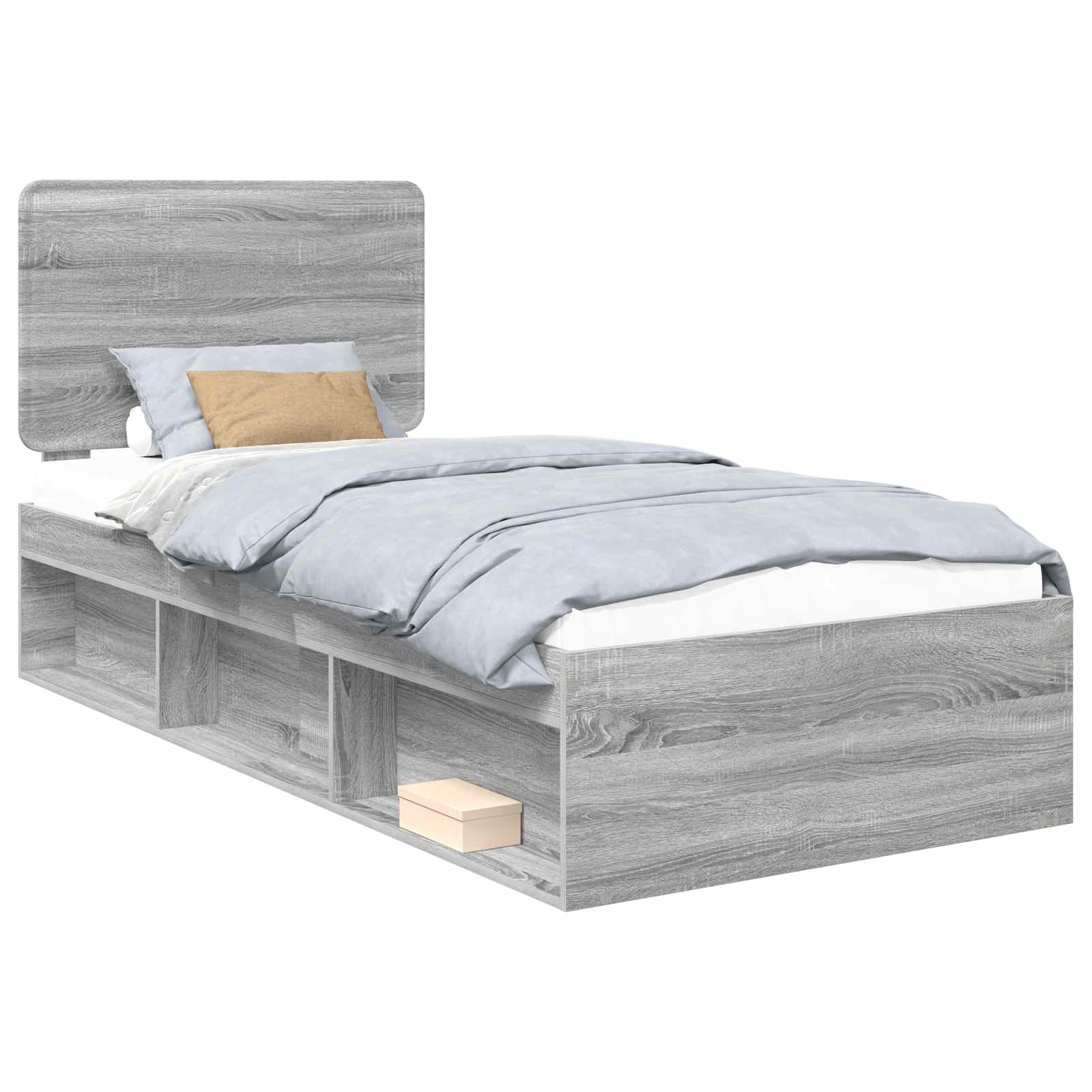 Cadre de lit Gris Sonoma 100 x 200 cm Bois de pin massif - XIOS