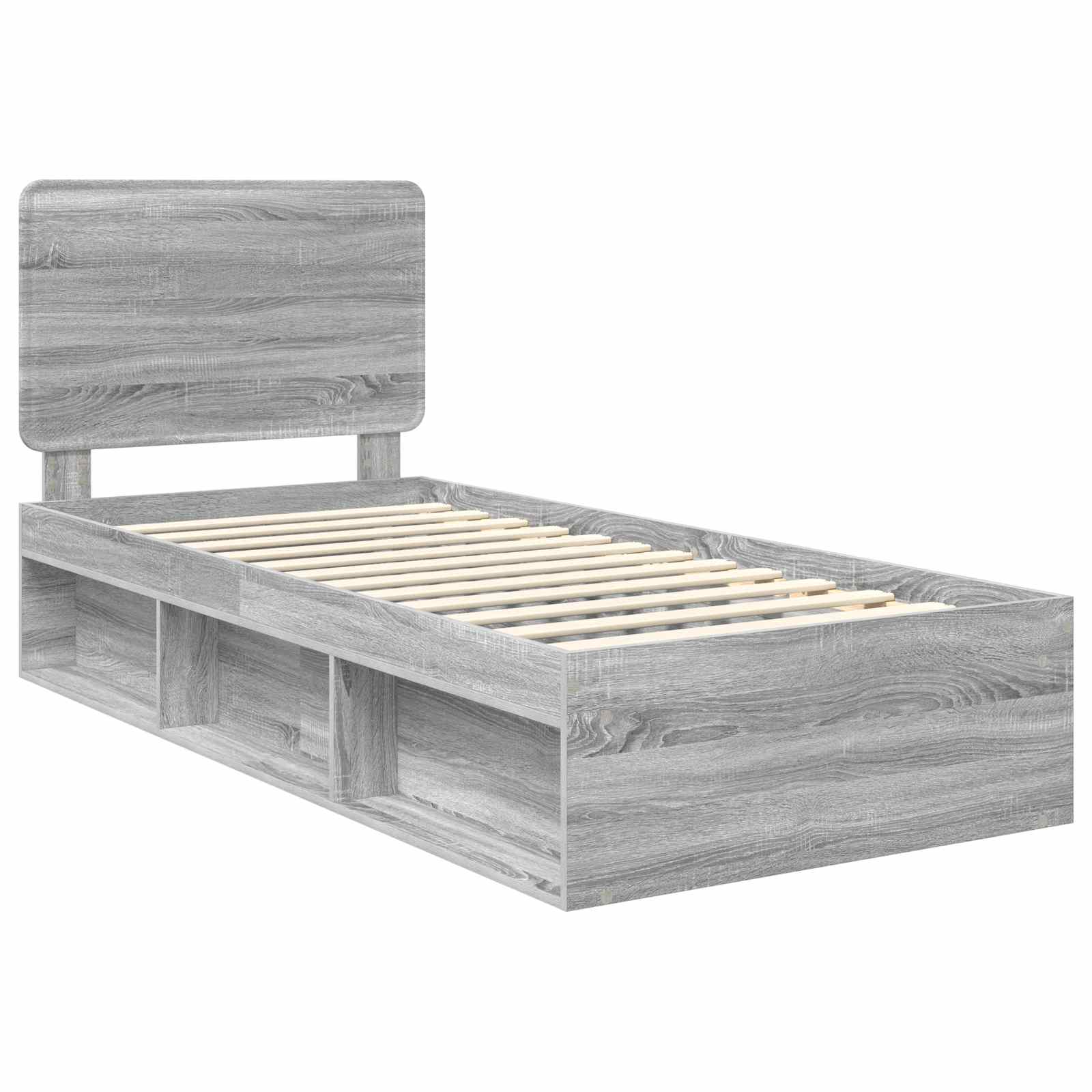 Cadre de lit Gris Sonoma 100 x 200 cm Bois de pin massif - XIOS