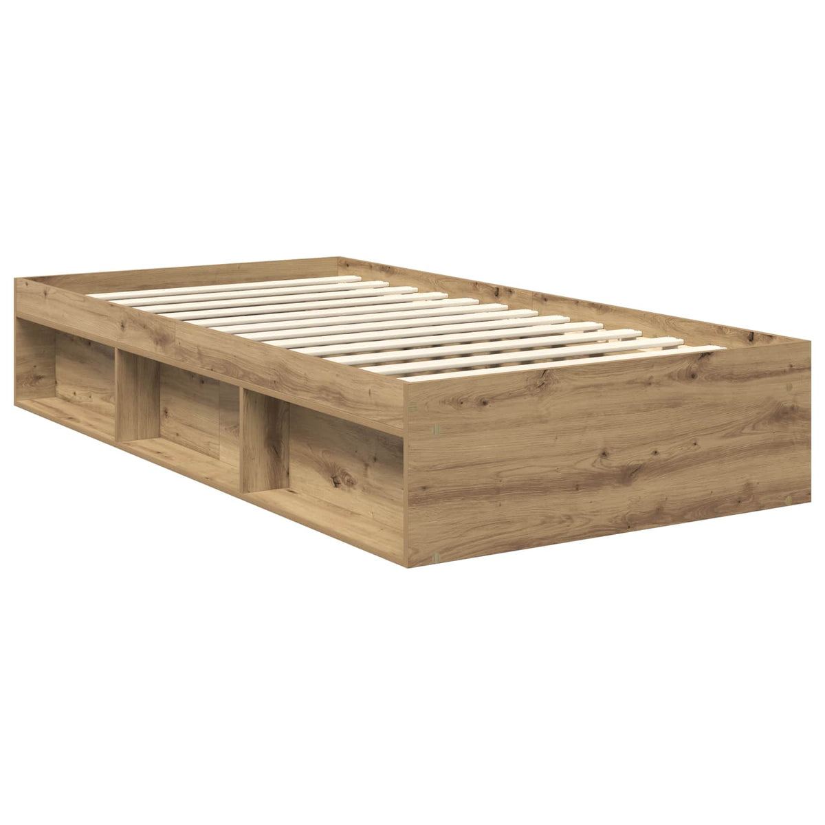 Cadre de lit Chêne artisanal 100 x 200 cm Bois de pin massif