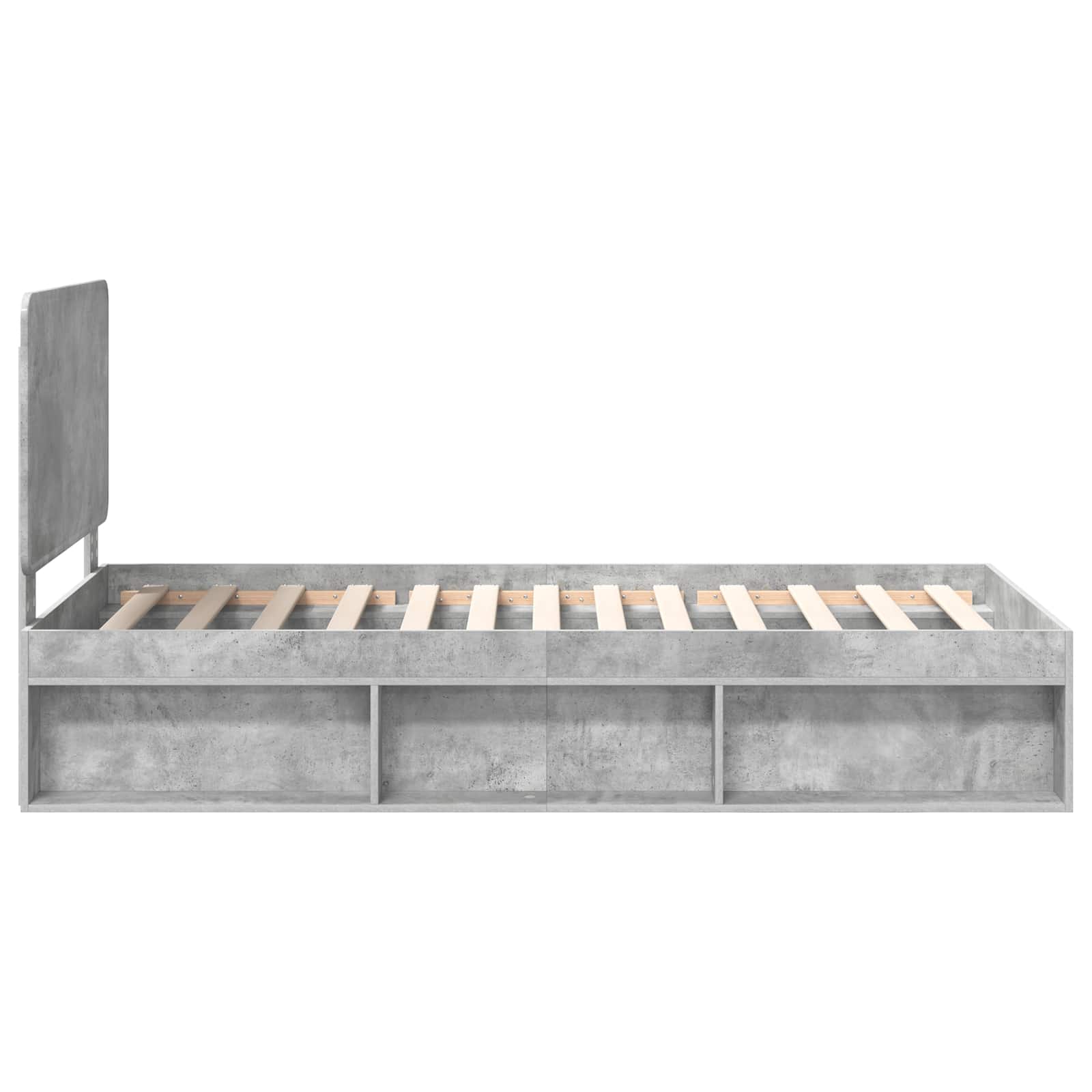 Cadre de lit Béton 90 x 200 cm Bois de pin massif - XIOS