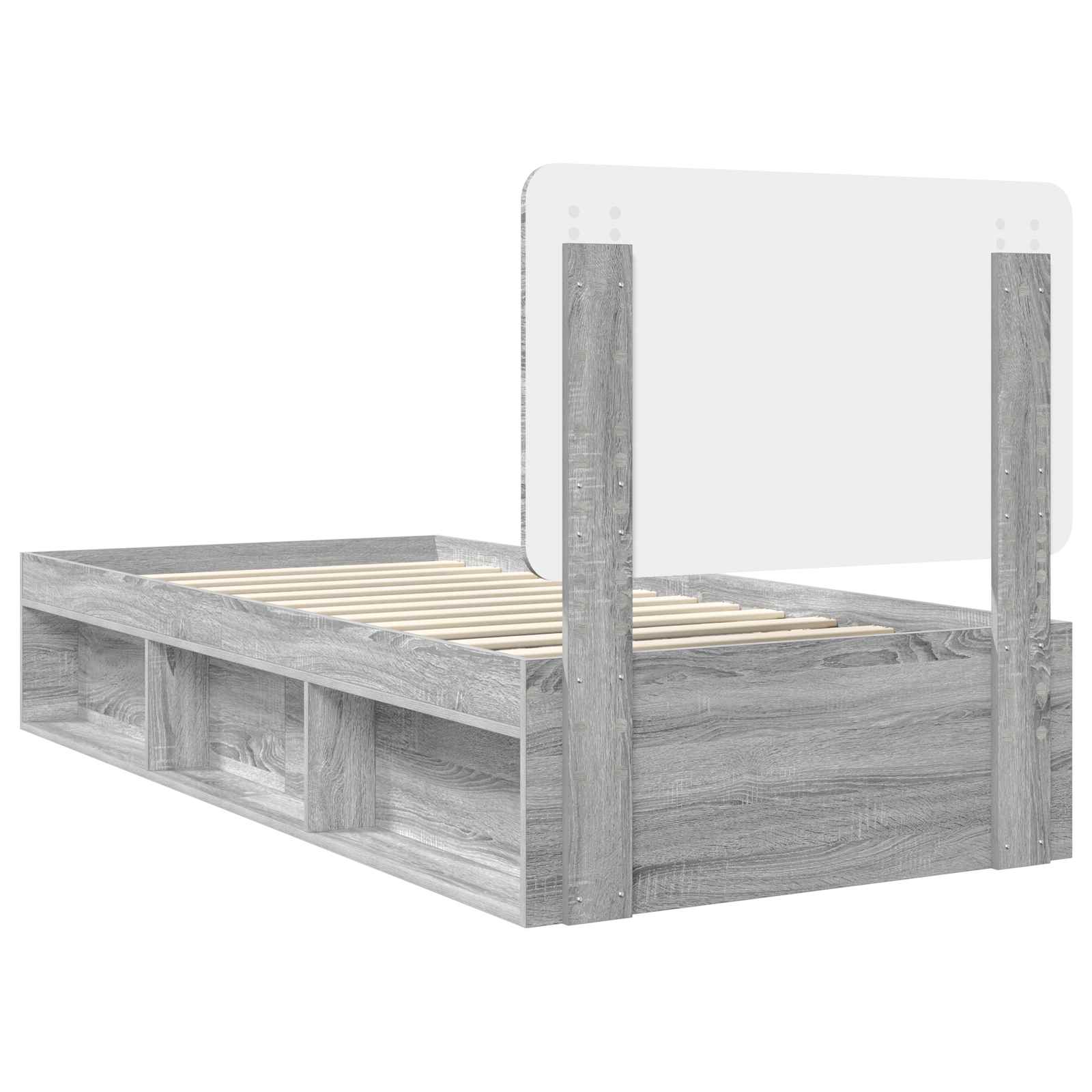 Cadre de lit Gris Sonoma 90 x 200 cm Bois de pin massif - XIOS