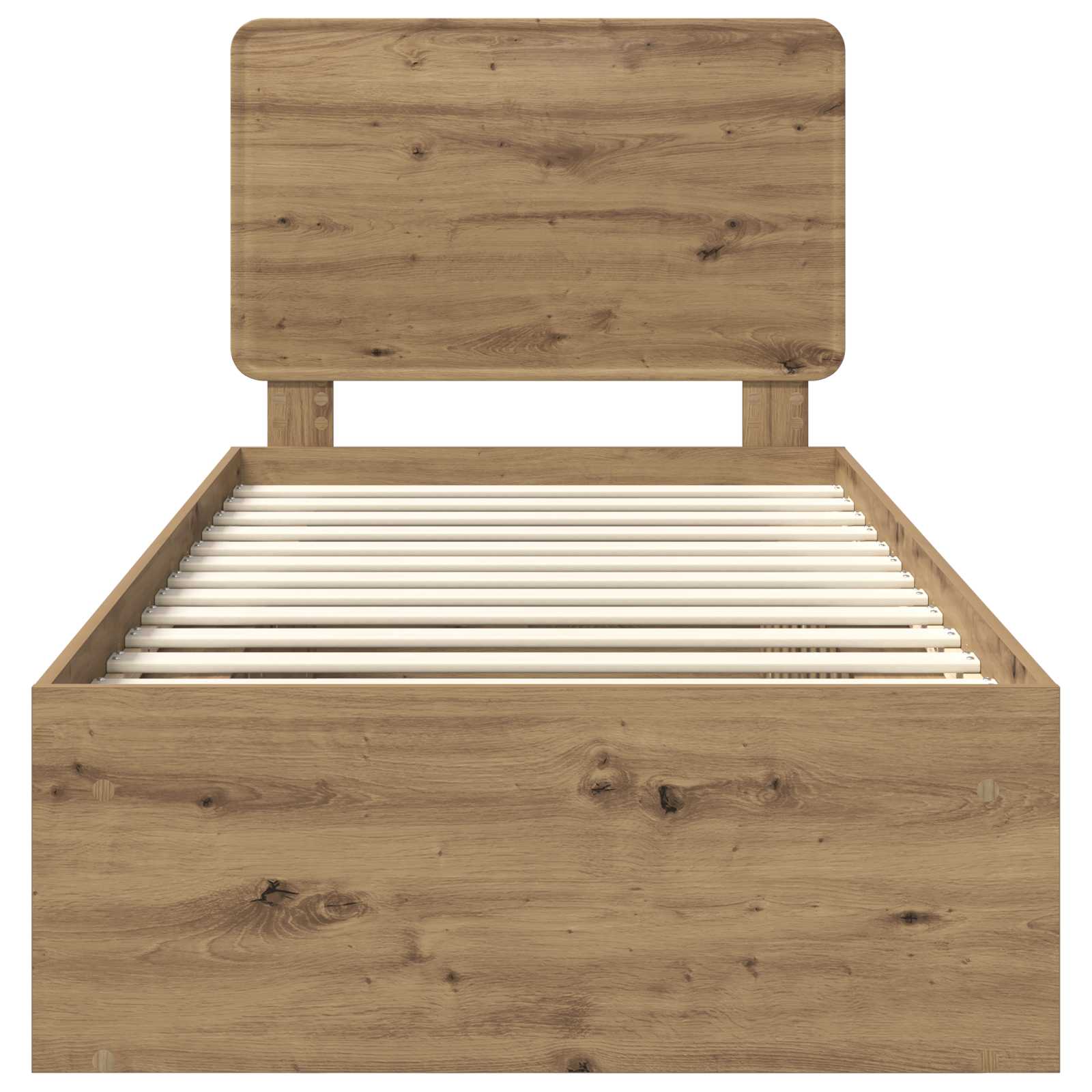 Cadre de lit Chêne artisan 90 x 200 cm Bois de pin massif - XIOS