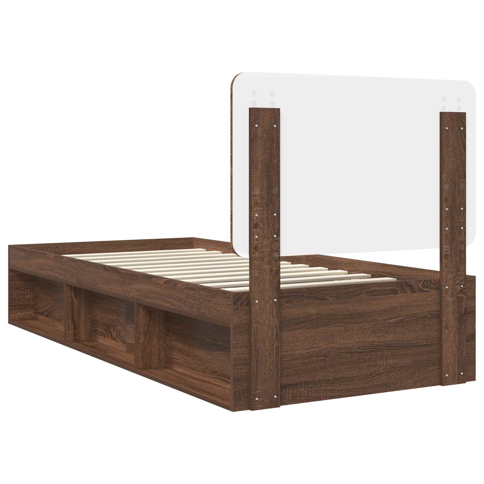 Cadre de lit Chêne brun 90 x 190 cm Bois de pin massif - XIOS