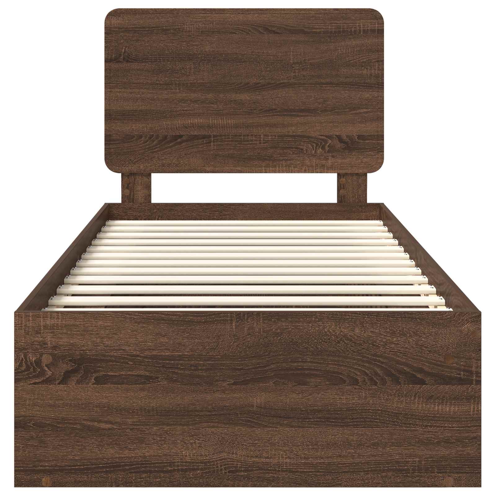 Cadre de lit avec tête de lit Chêne brun 90 x 190 cm Pin massif - XIOS