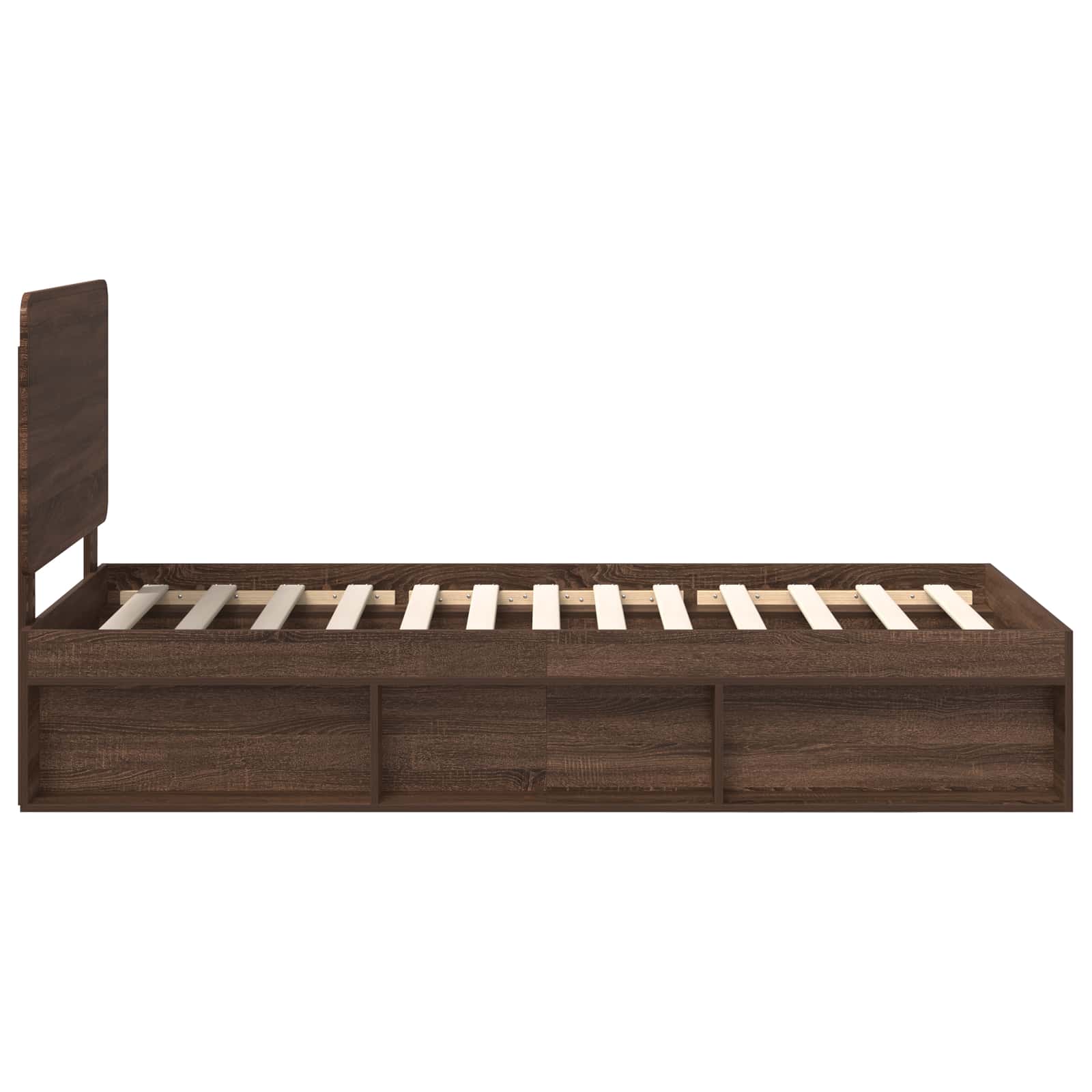 Cadre de lit avec tête de lit Chêne brun 90 x 190 cm Pin massif - XIOS