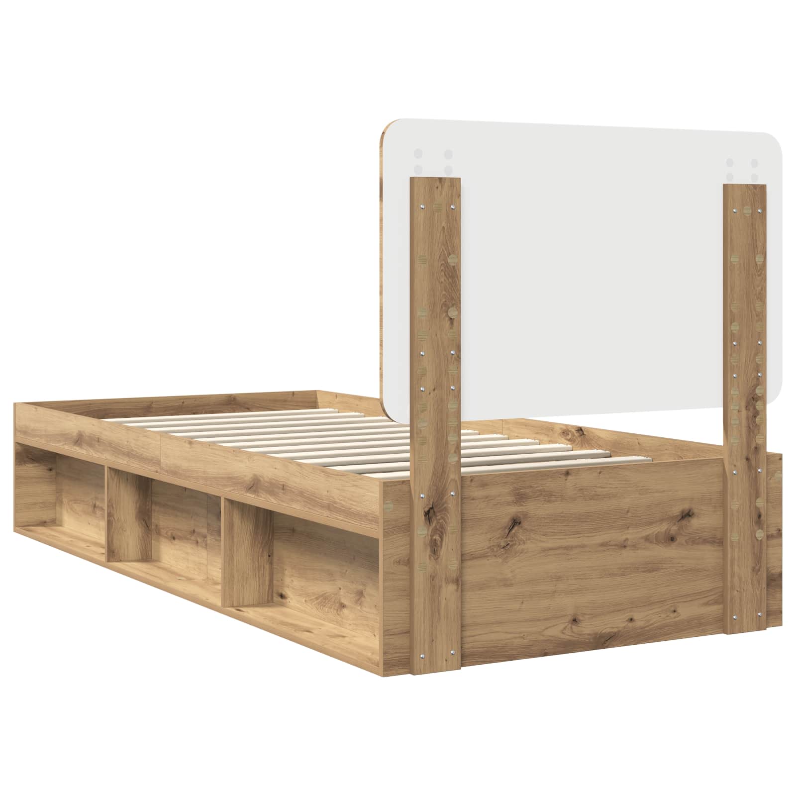 Cadre de lit Chêne artisan 90 x 190 cm Bois de pin massif - XIOS