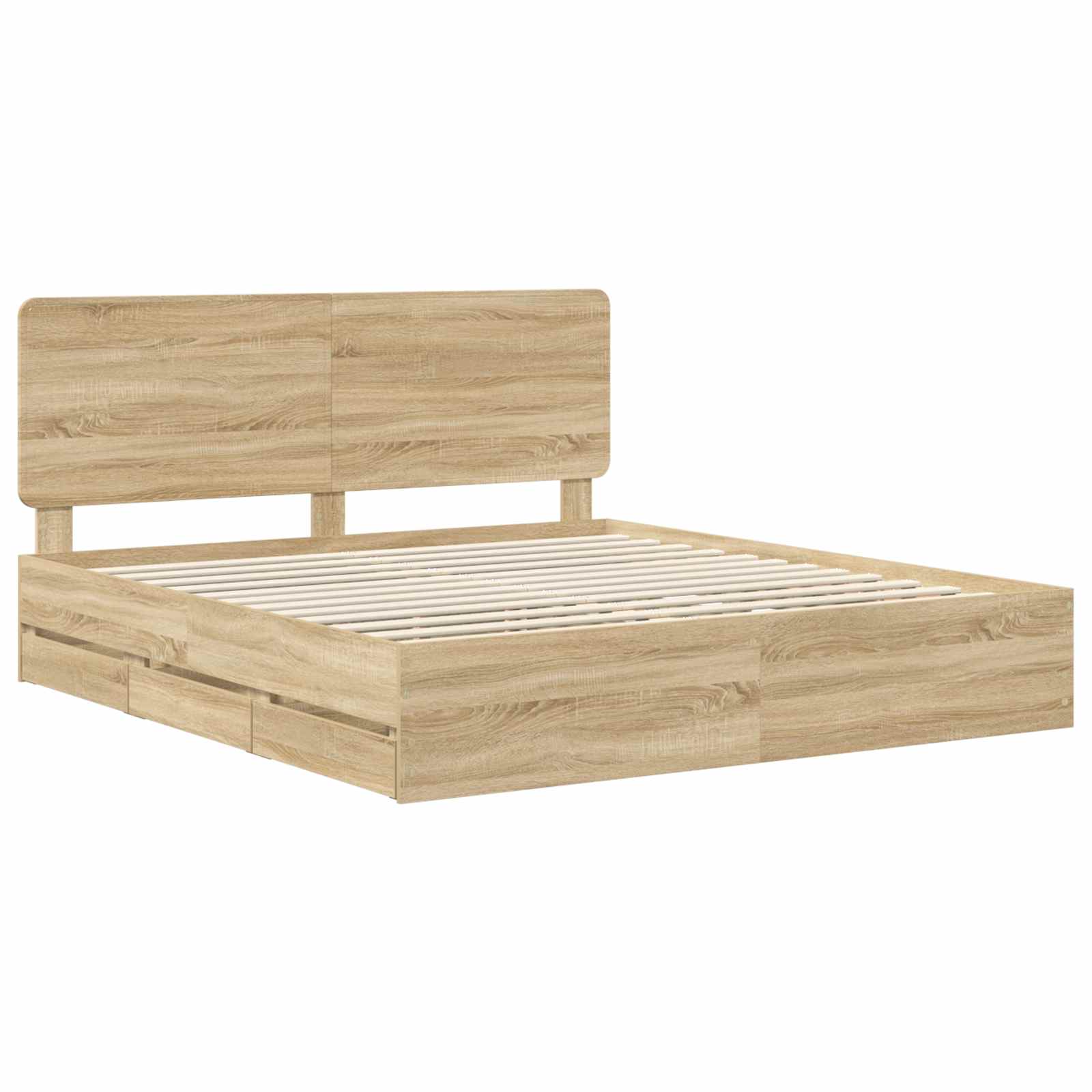 Cadre de lit Chêne Sonoma 200 x 200 cm Bois Ingénierie - XIOS