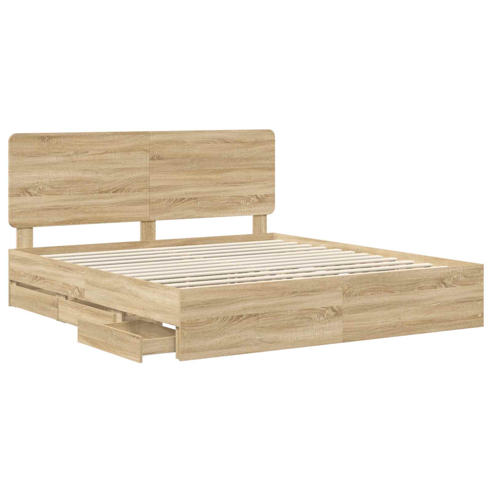 Cadre de lit Chêne Sonoma 200 x 200 cm Bois Ingénierie - XIOS