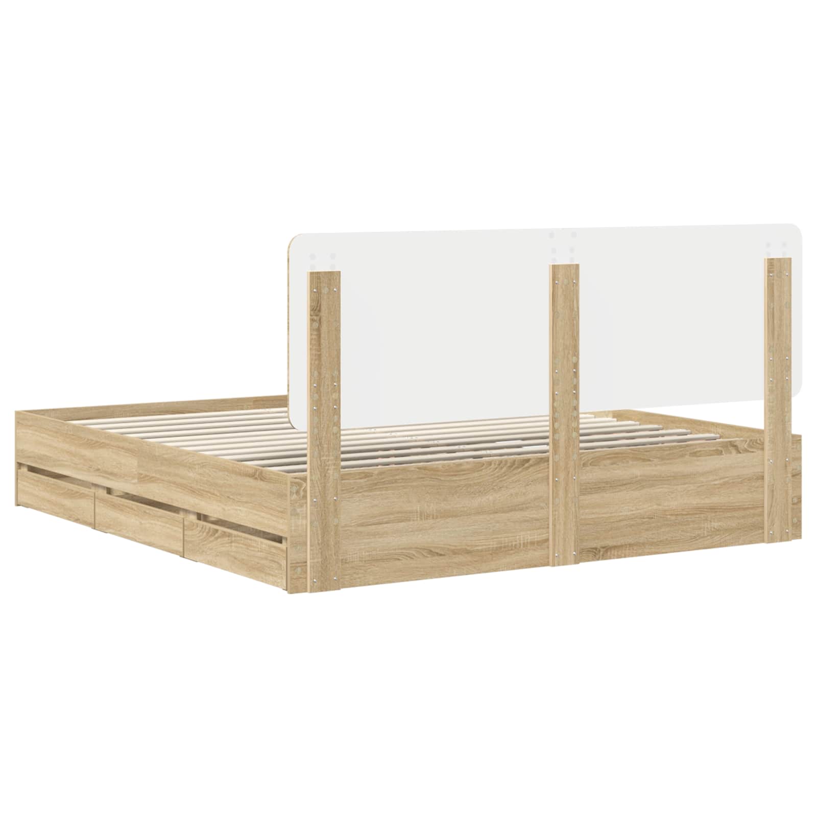 Cadre de lit Chêne Sonoma 200 x 200 cm Bois Ingénierie - XIOS