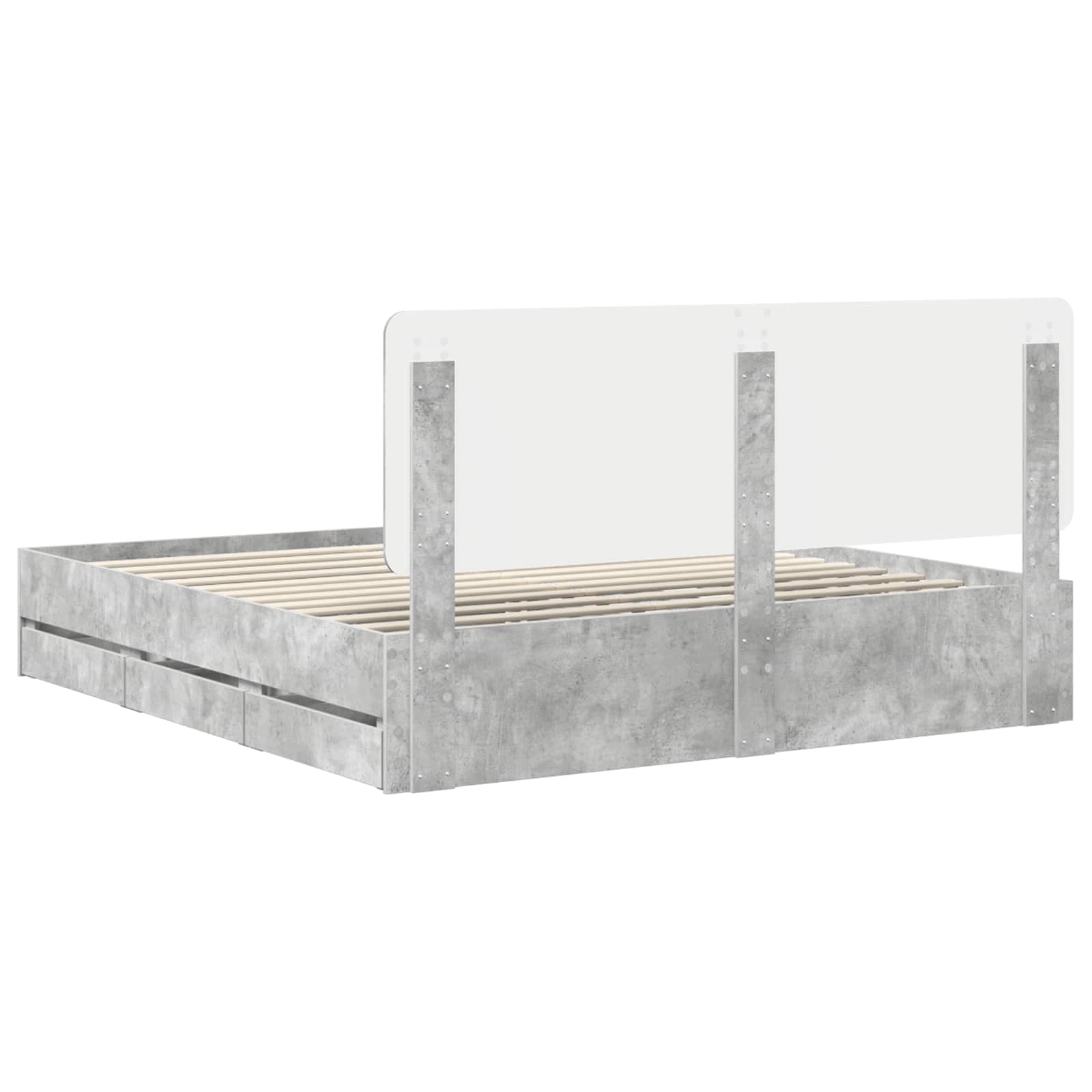 Cadre de lit Gris béton 200 x 200 cm Bois Ingénierie - XIOS