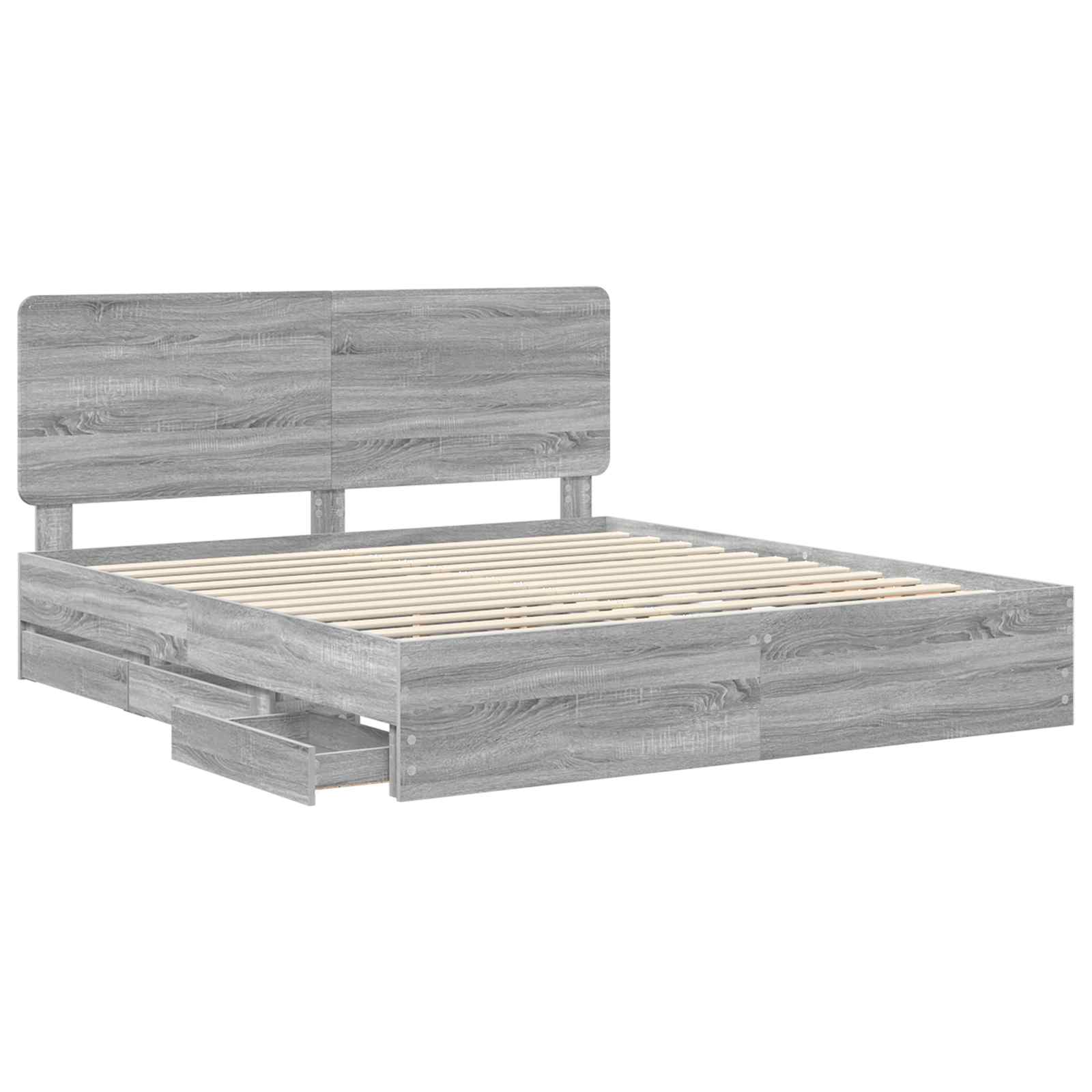Cadre de lit Gris Sonoma 200 x 200 cm Bois Ingénierie - XIOS