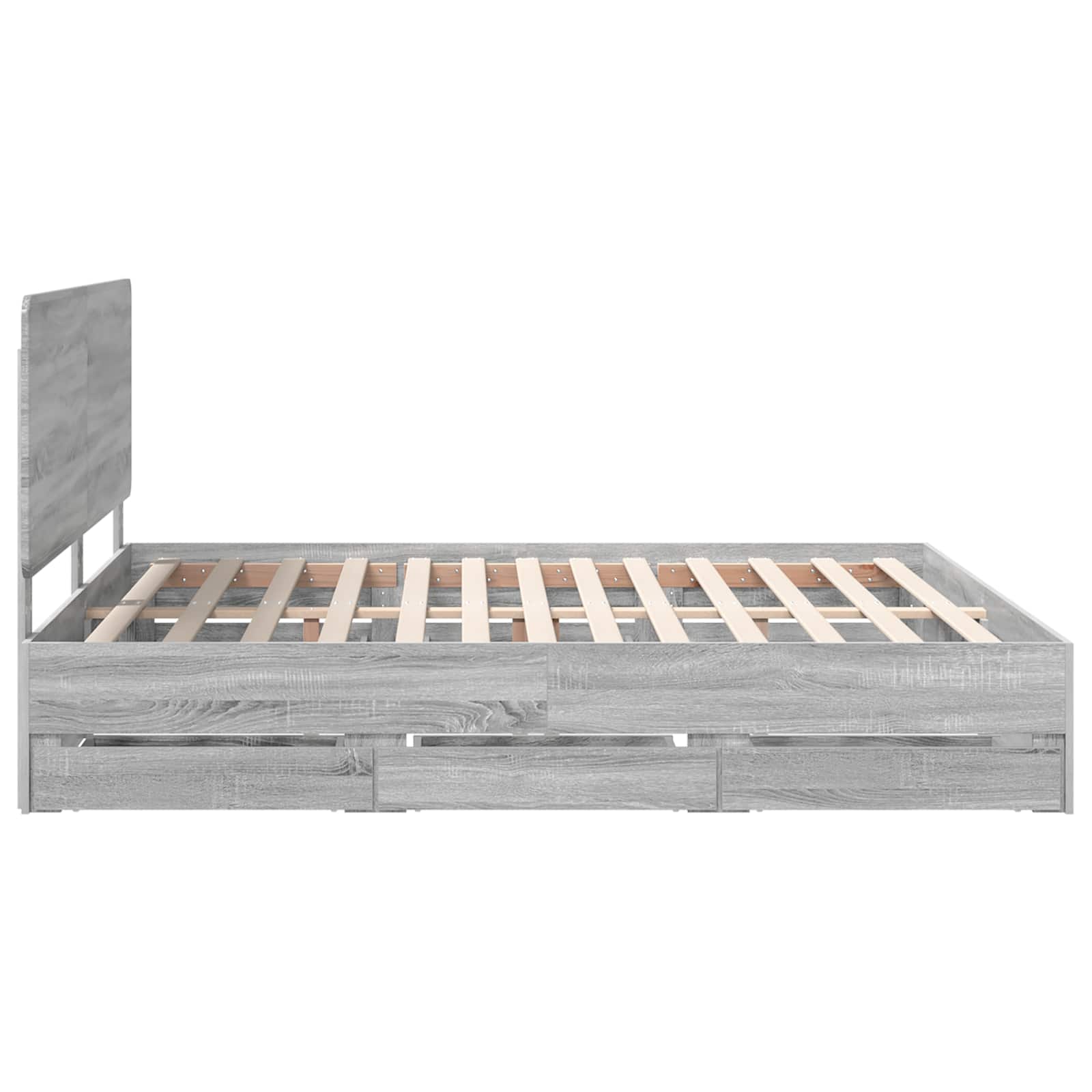 Cadre de lit Gris Sonoma 200 x 200 cm Bois Ingénierie - XIOS
