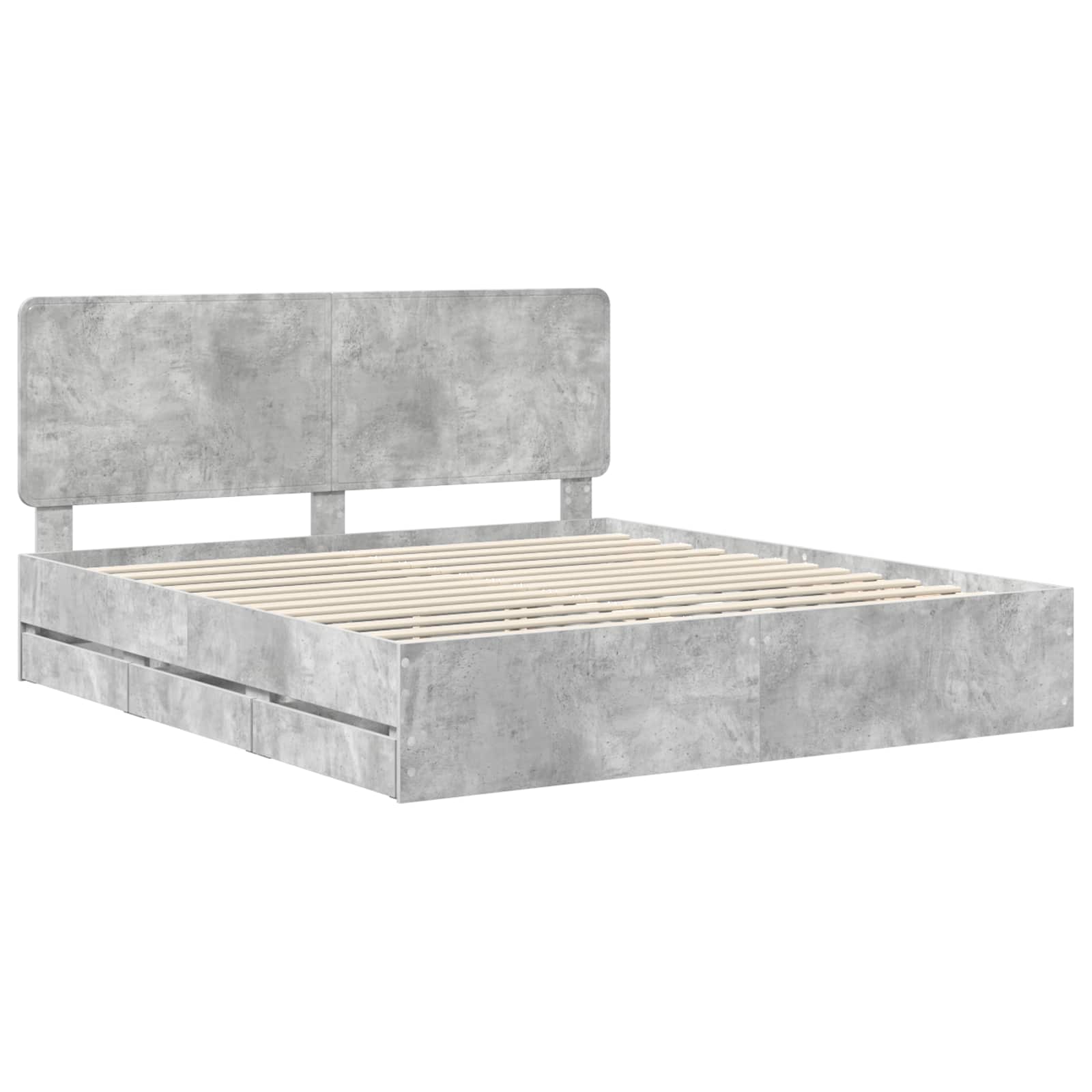 Cadre de lit Gris béton 180 x 200 cm Bois Ingénierie - XIOS