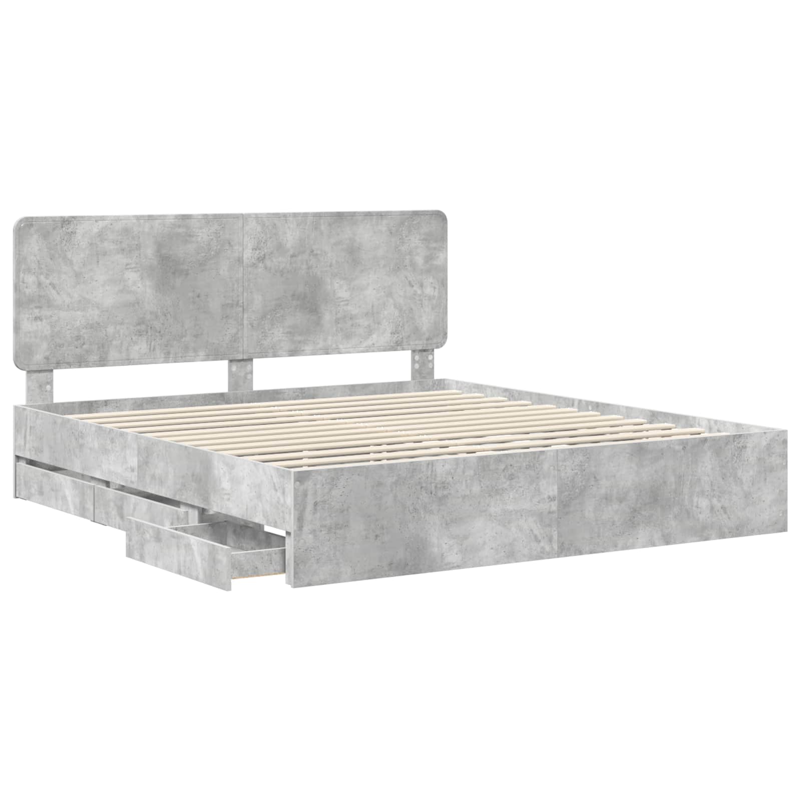 Cadre de lit Gris béton 180 x 200 cm Bois Ingénierie - XIOS