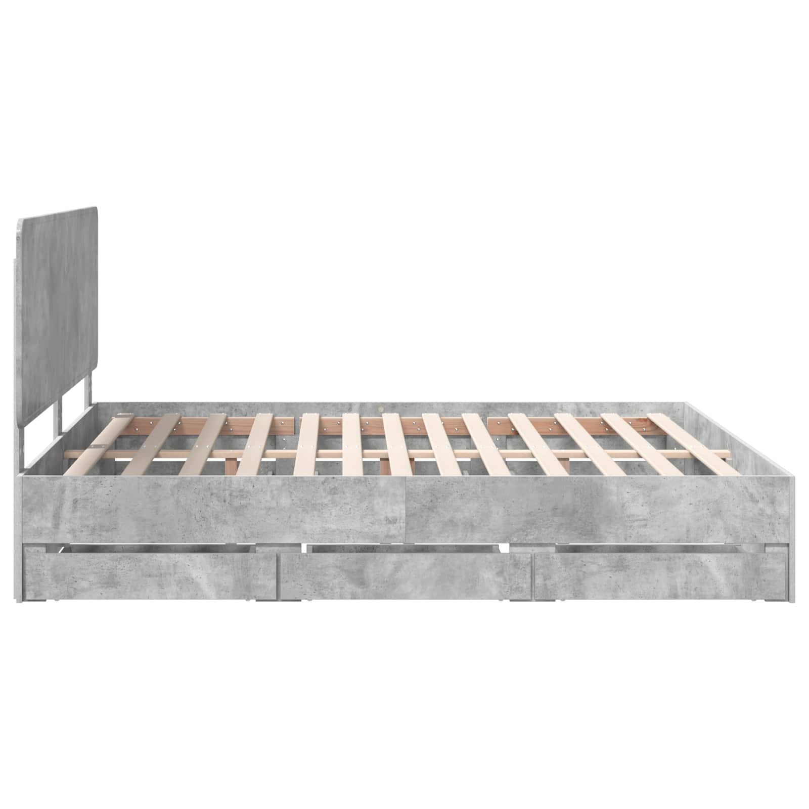 Cadre de lit Gris béton 180 x 200 cm Bois Ingénierie - XIOS