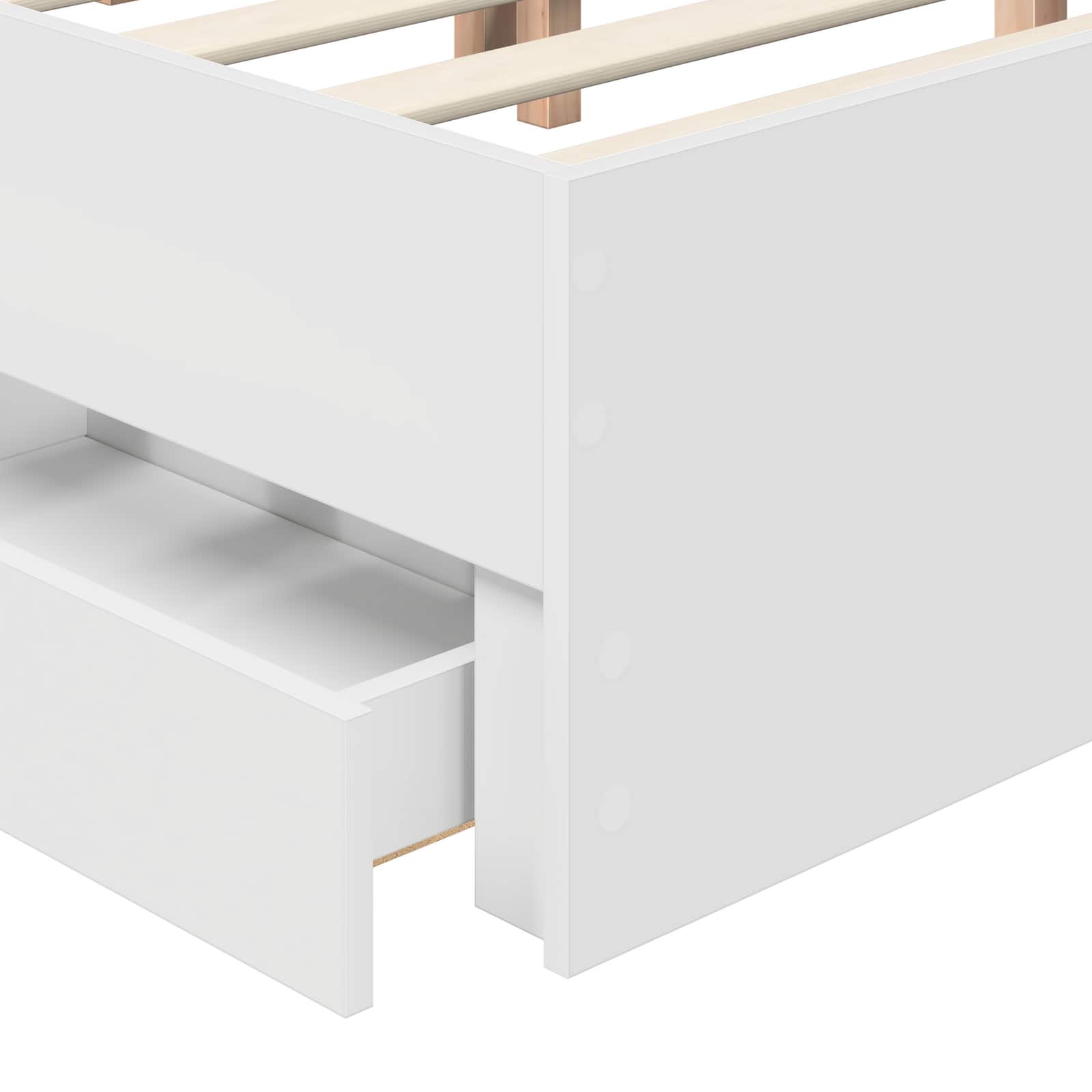 Cadre de lit avec tiroir Blanc 160 x 200 cm Bois Ingénierie - XIOS