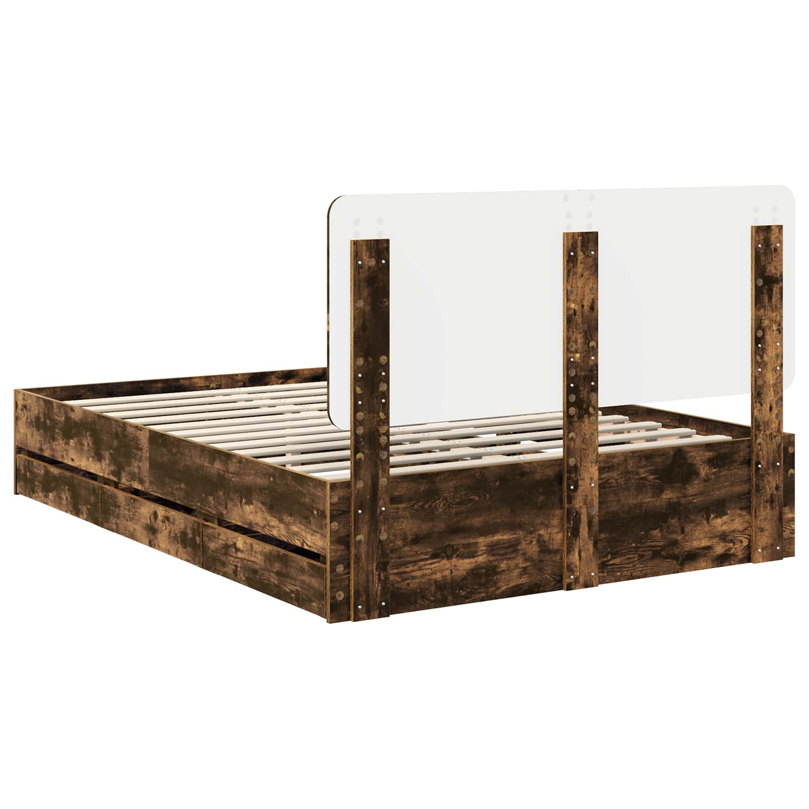 Cadre de lit Chêne fumé 160 x 200 cm Bois Ingénierie - XIOS