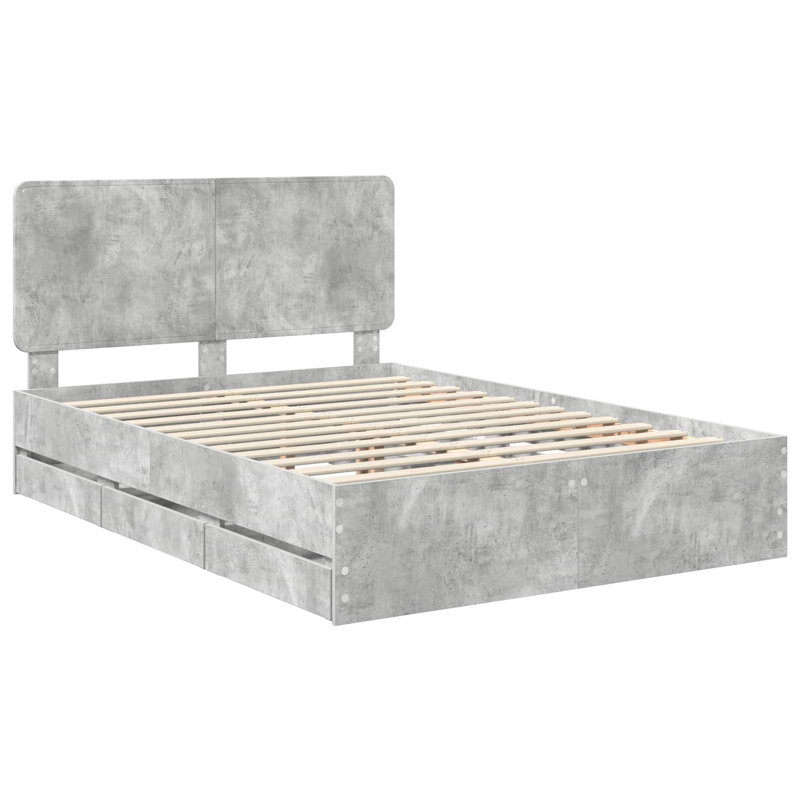 Cadre de lit Gris béton 150 x 200 cm Bois Ingénierie - XIOS