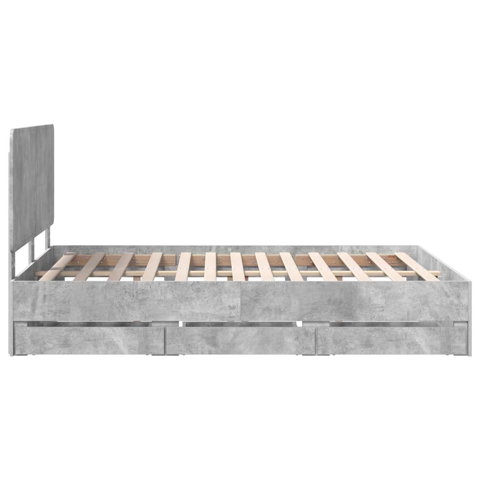 Cadre de lit Gris béton 140 x 200 cm Bois Ingénierie - XIOS
