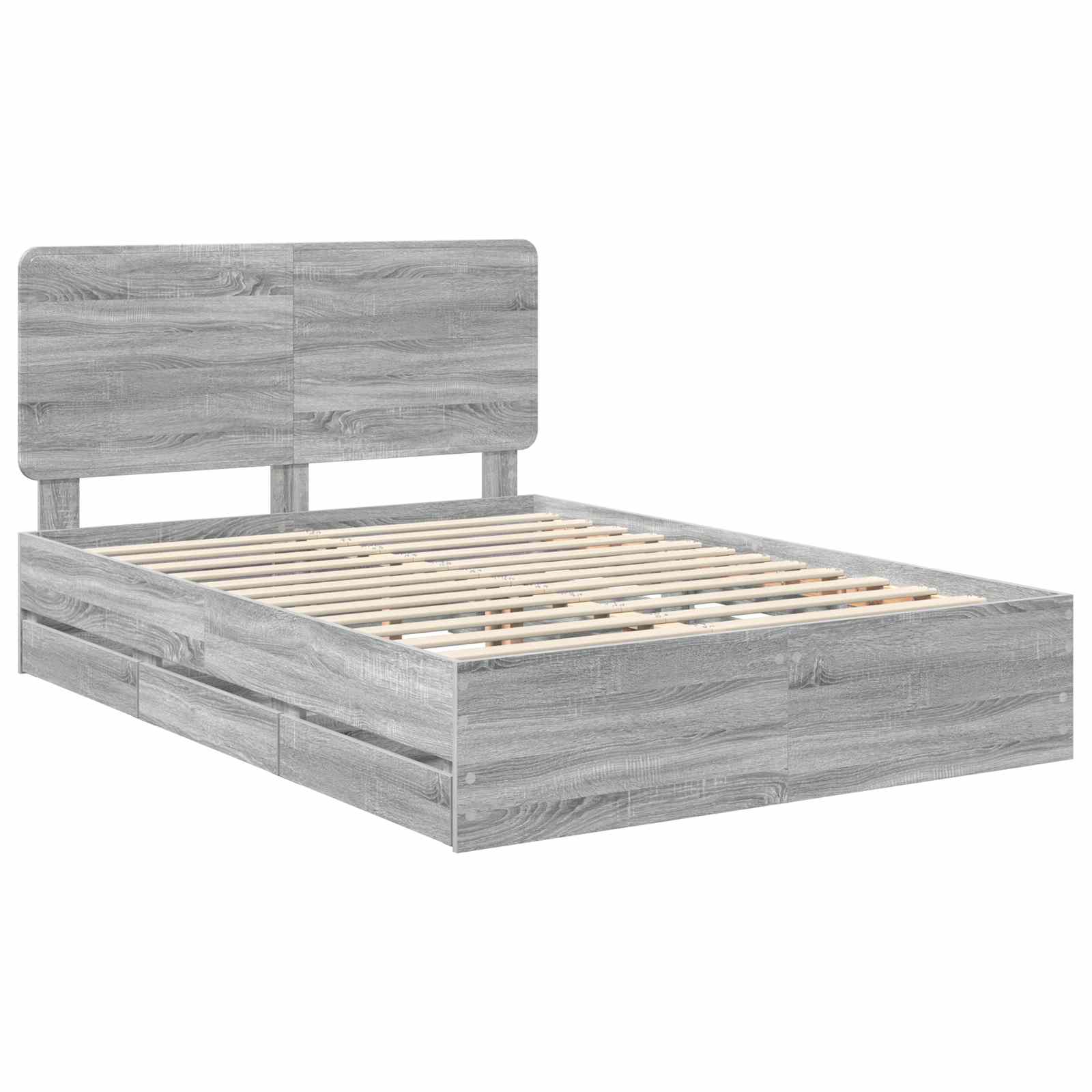 Cadre de lit Gris Sonoma 140 x 190 cm Bois Ingénierie