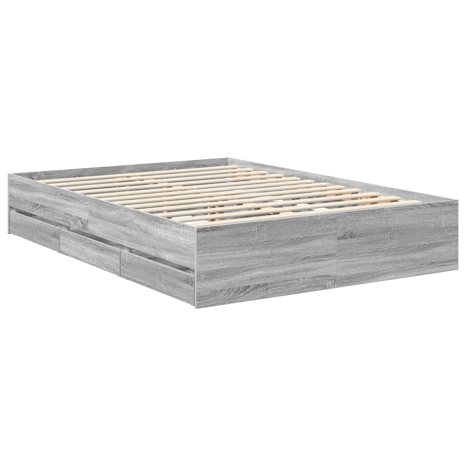 Cadre de lit Gris Sonoma 140 x 190 cm Bois Ingénierie