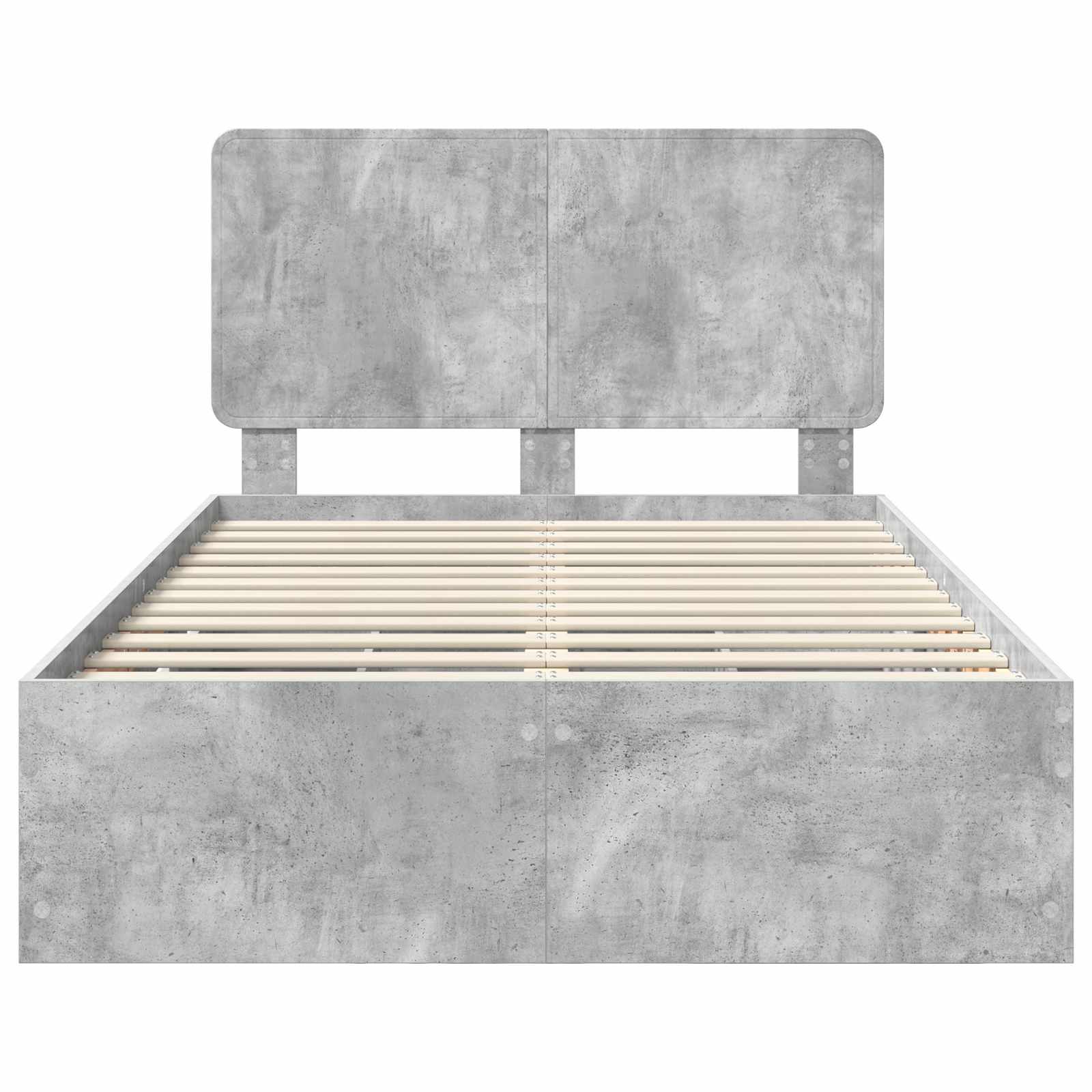 Cadre de lit Gris béton 135 x 190 cm Bois Ingénierie - XIOS