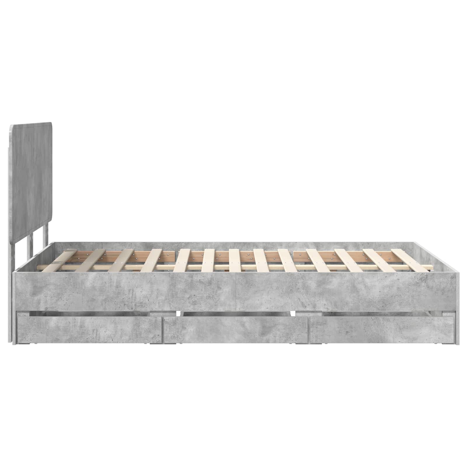 Cadre de lit Gris béton 135 x 190 cm Bois Ingénierie - XIOS