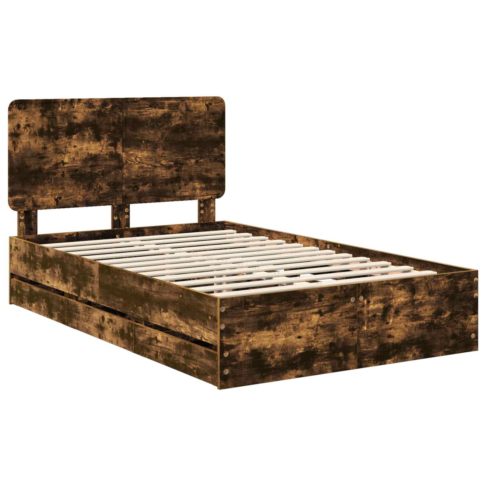 Cadre de lit Chêne fumé 135 x 190 cm Bois Ingénierie - XIOS