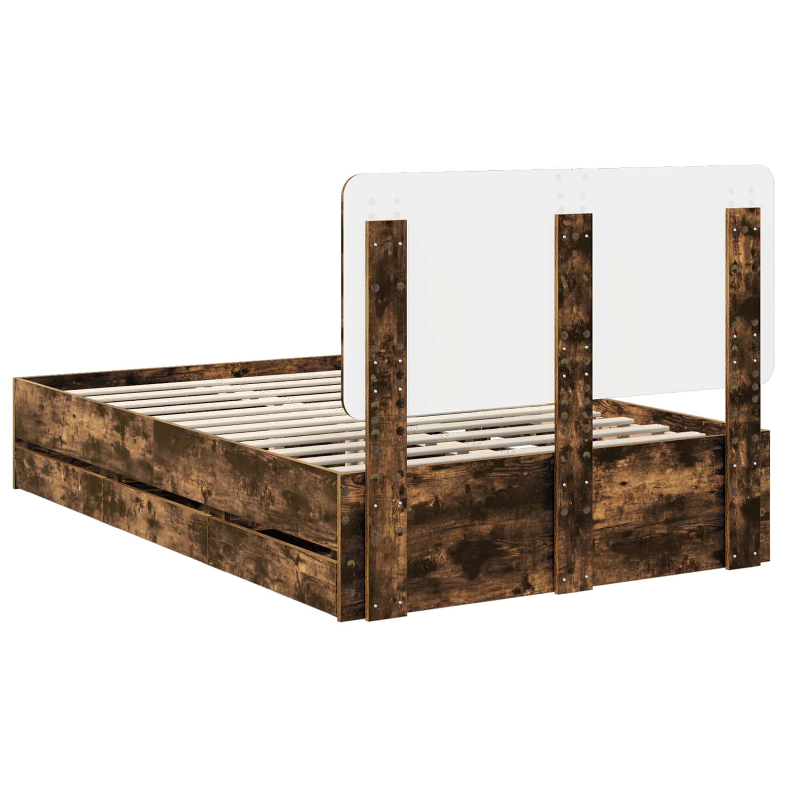 Cadre de lit Chêne fumé 135 x 190 cm Bois Ingénierie - XIOS