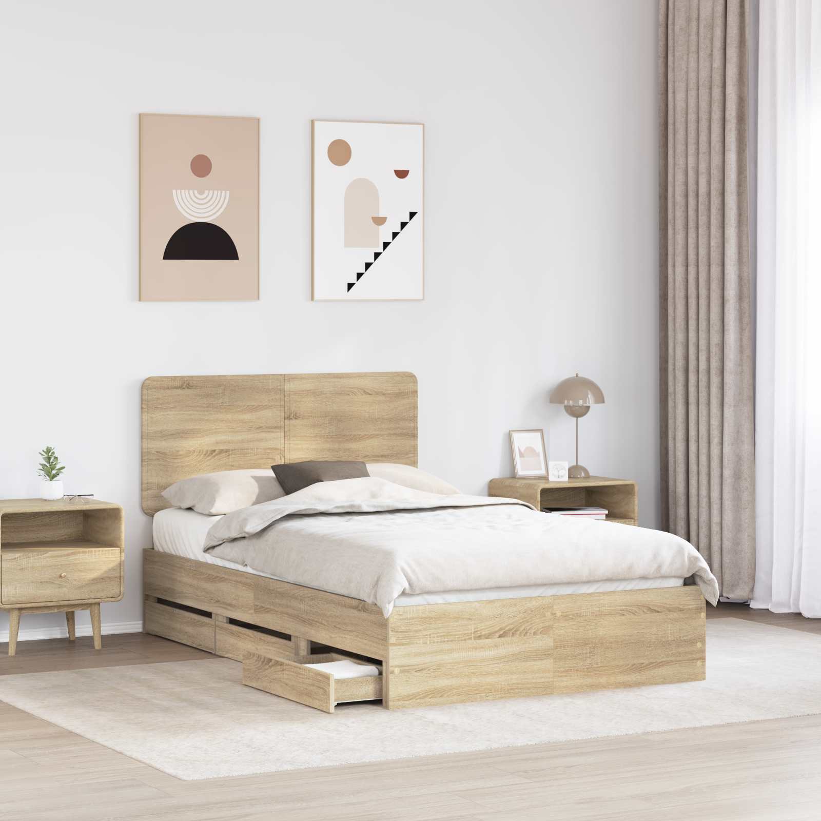 Cadre de lit Chêne Sonoma 120 x 190 cm Bois Ingénierie - XIOS