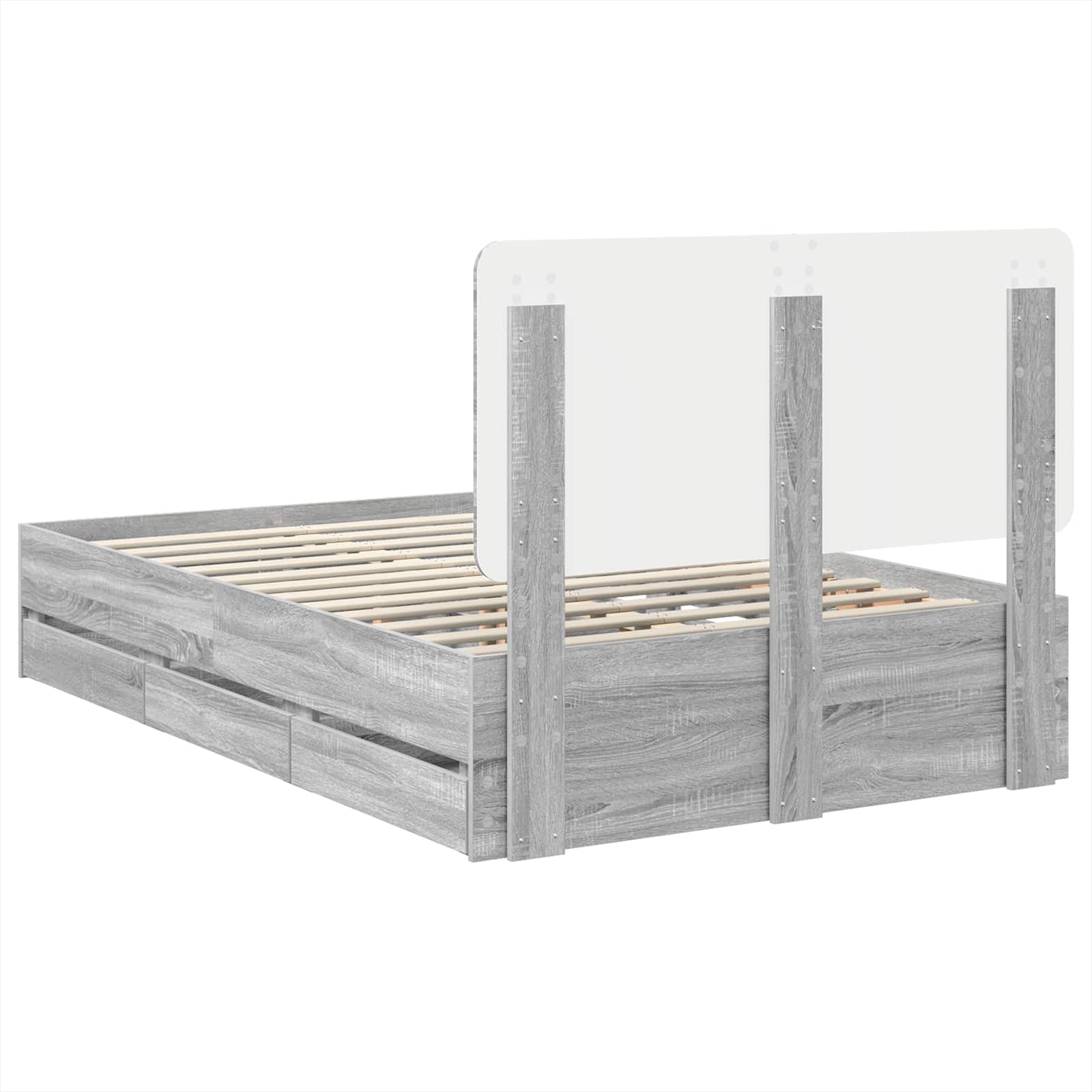 Cadre de lit Gris Sonoma 120 x 190 cm Bois Ingénierie - XIOS