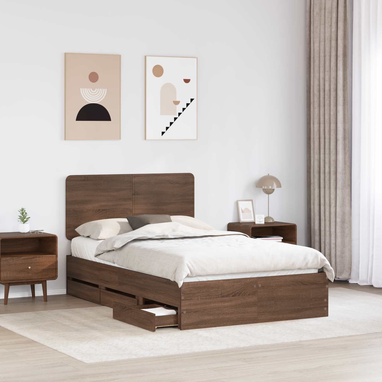 Cadre de lit Chêne brun 120 x 190 cm Bois Ingénierie - XIOS