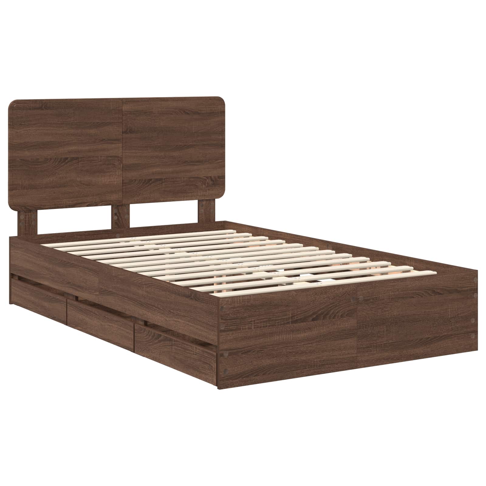 Cadre de lit Chêne brun 120 x 190 cm Bois Ingénierie - XIOS