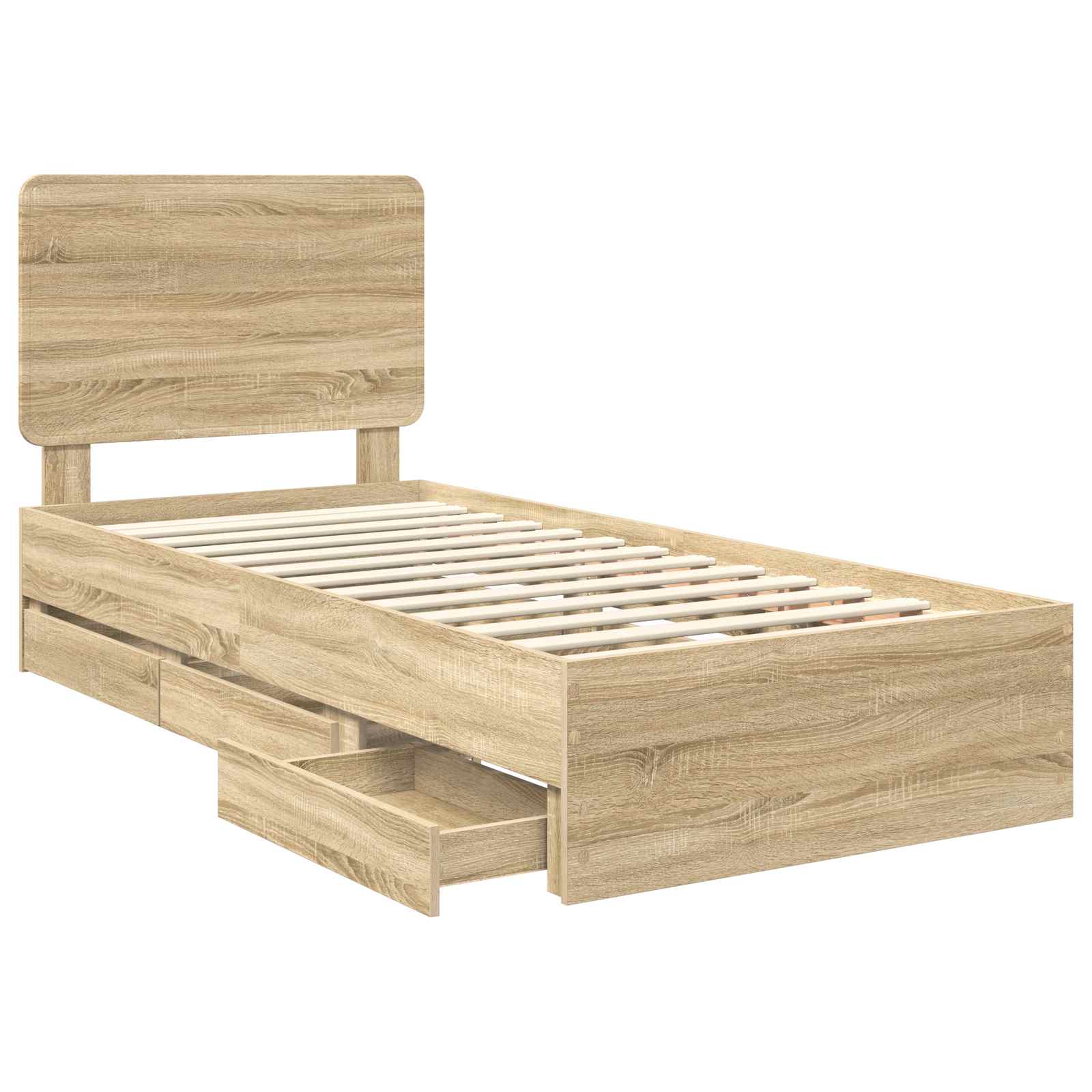 Cadre de lit Chêne Sonoma 100 x 200 cm Bois Ingénierie - XIOS