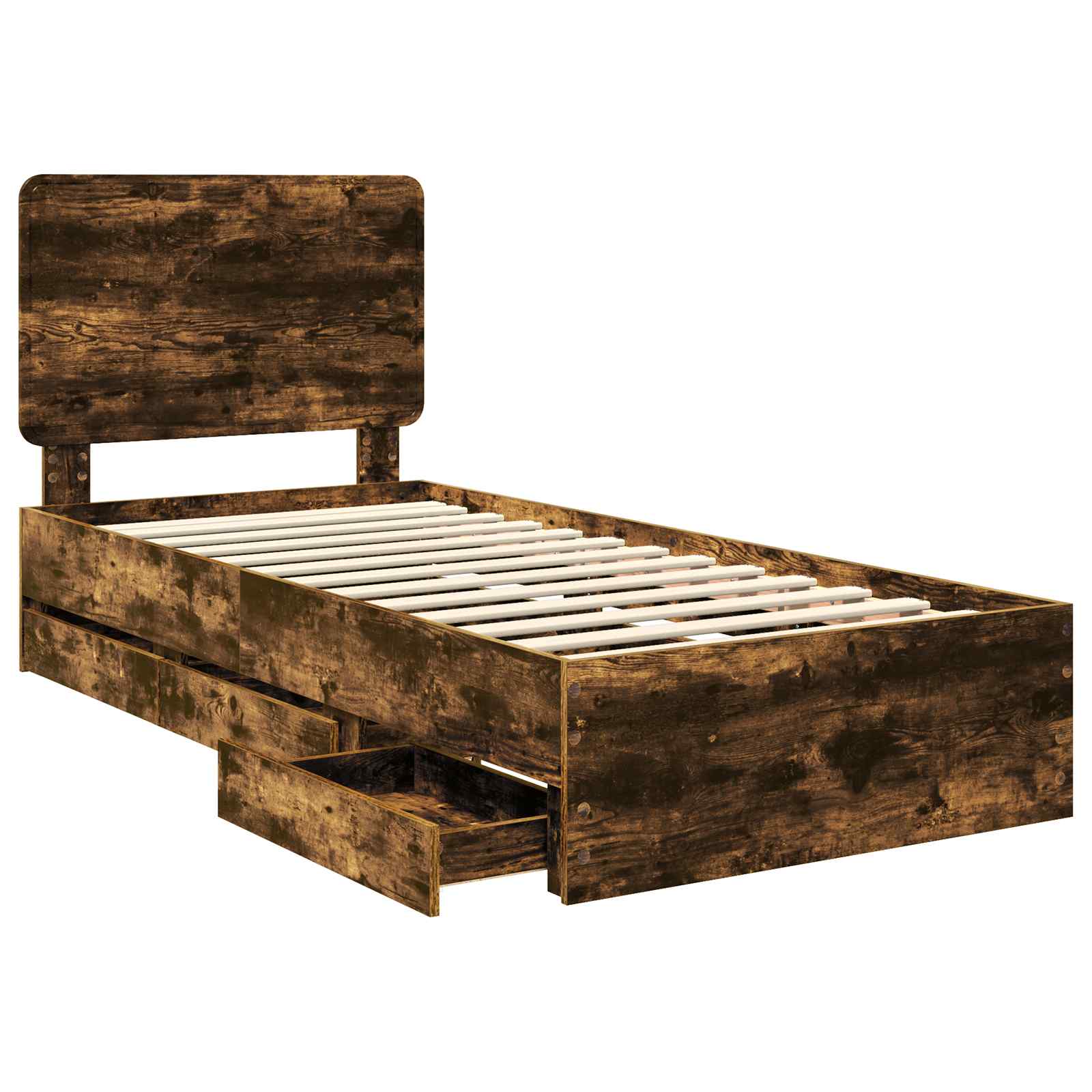 Cadre de lit Chêne fumé 100 x 200 cm Bois Ingénierie - XIOS