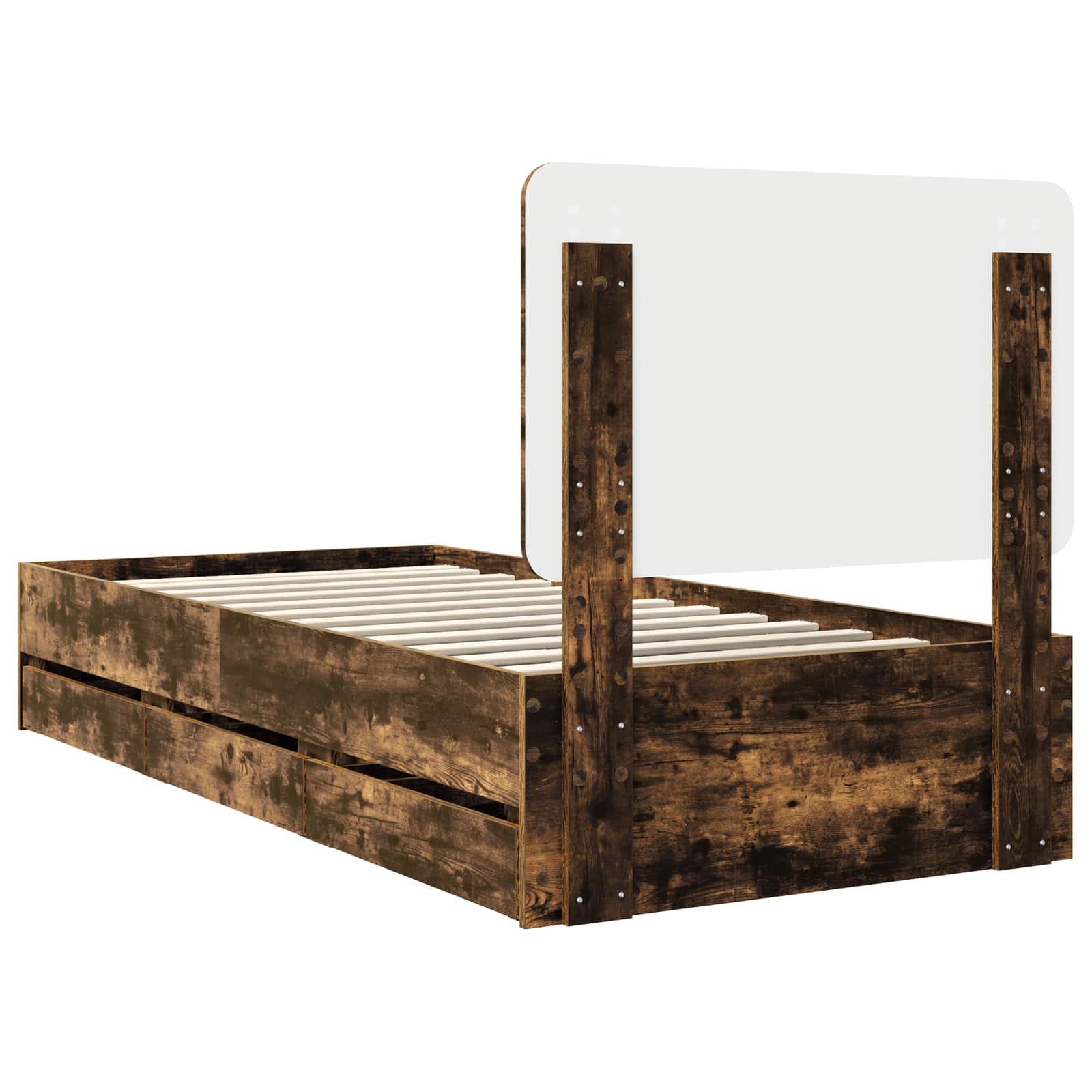 Cadre de lit Chêne fumé 100 x 200 cm Bois Ingénierie - XIOS