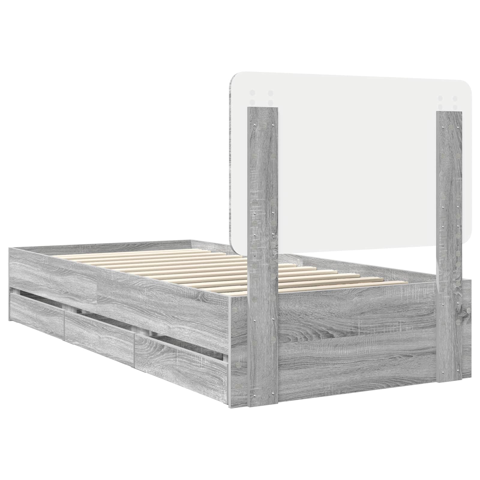 Cadre de lit Gris Sonoma 90 x 200 cm Bois Ingénierie - XIOS