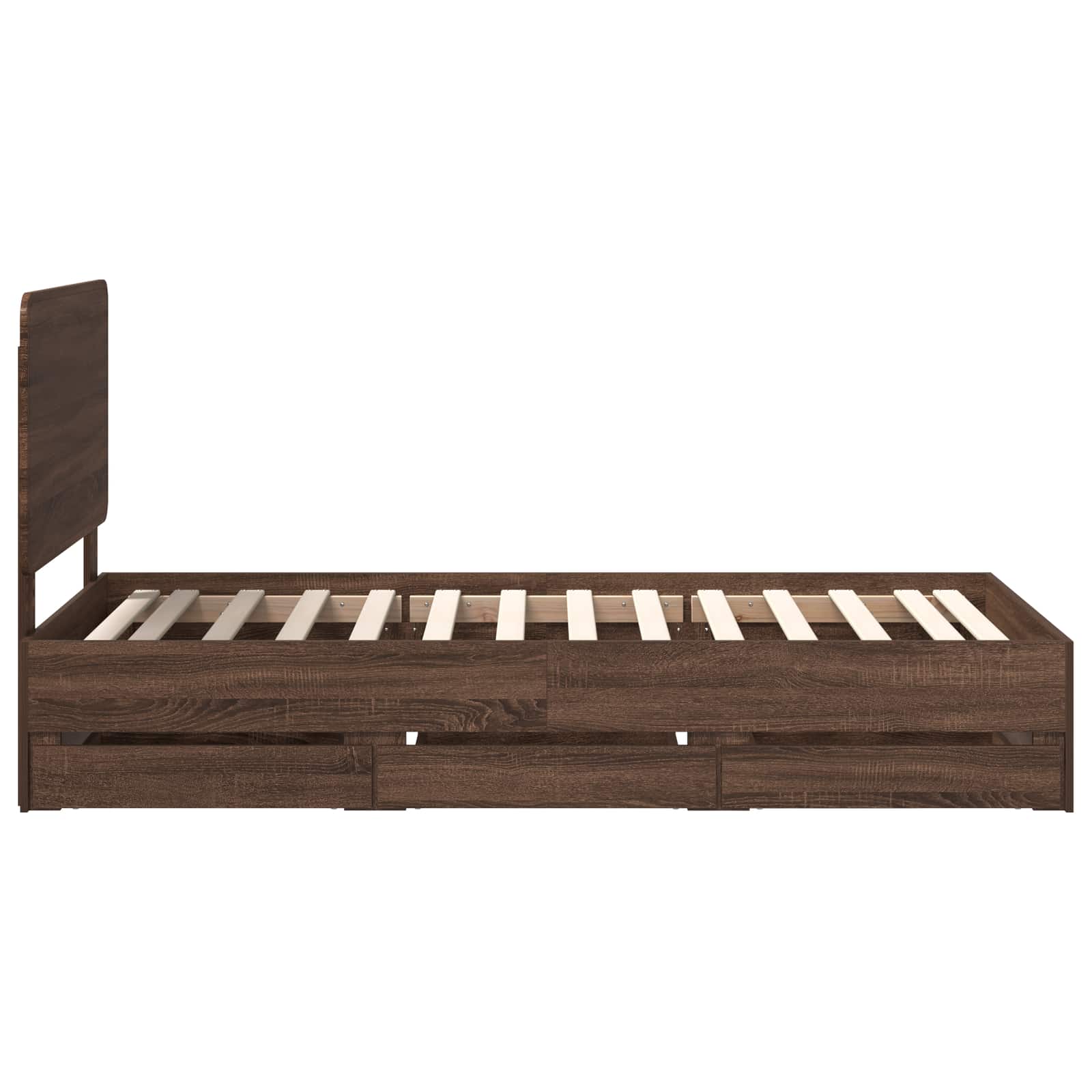Cadre de lit avec tiroir Chêne brun 90 x 200 cm Bois Ingénierie - XIOS