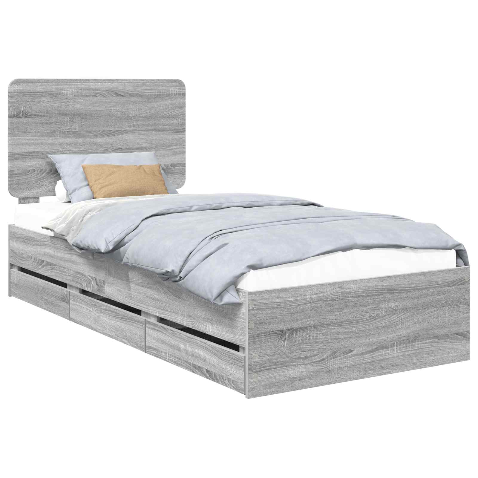 Cadre de lit Gris Sonoma 90 x 190 cm Bois Ingénierie - XIOS