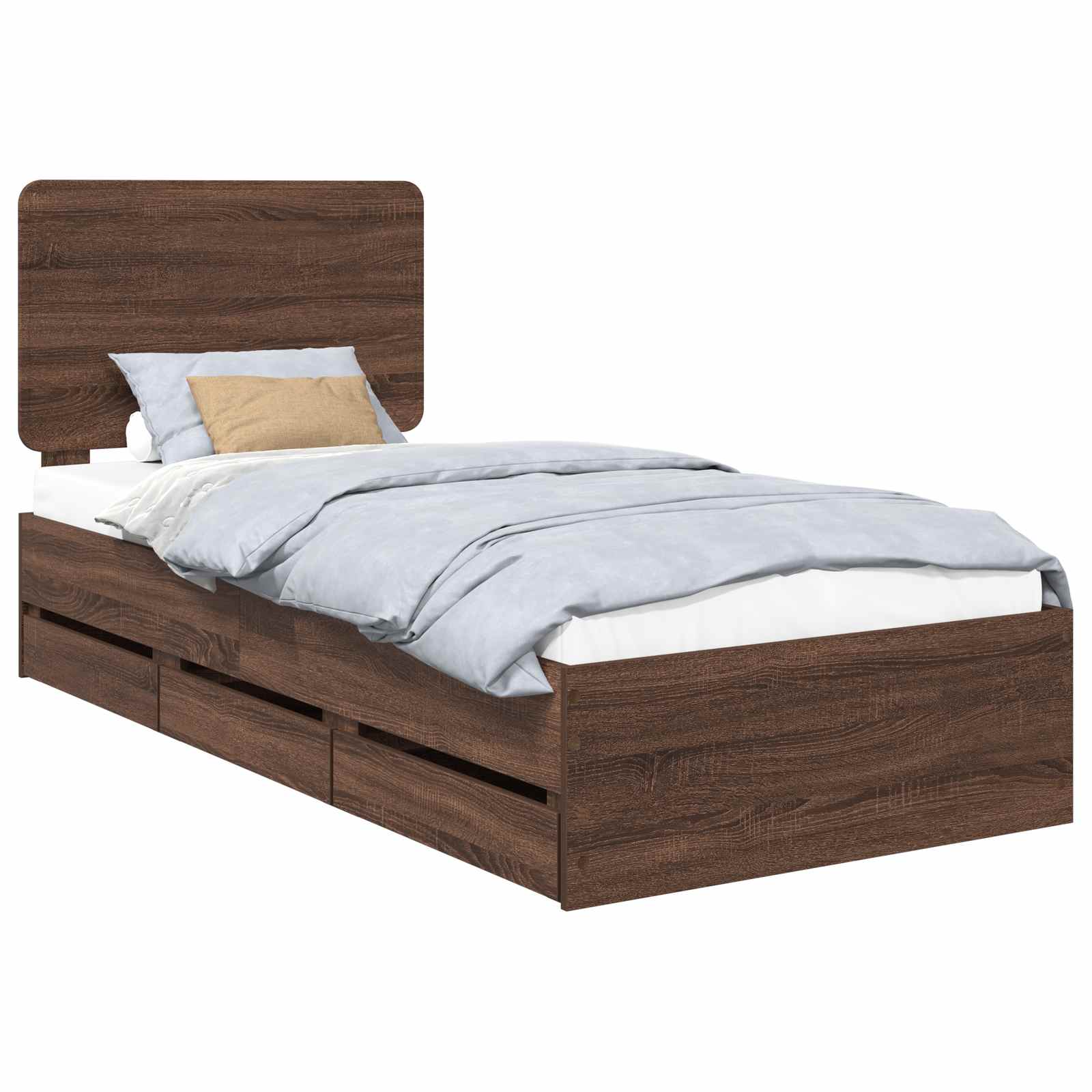 Cadre de lit avec tiroir Chêne brun 90 x 190 cm Bois Ingénierie - XIOS
