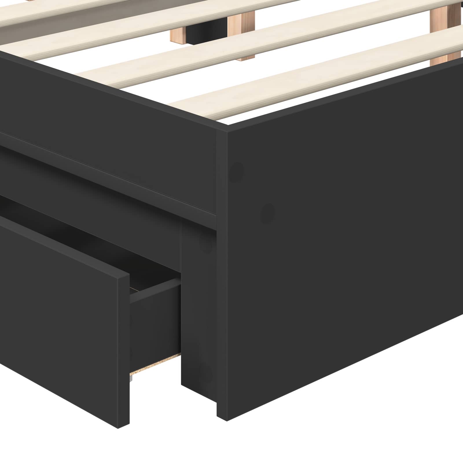 Lit de Rangement Noir 200 x 200 cm Bois d'ingénierie - XIOS