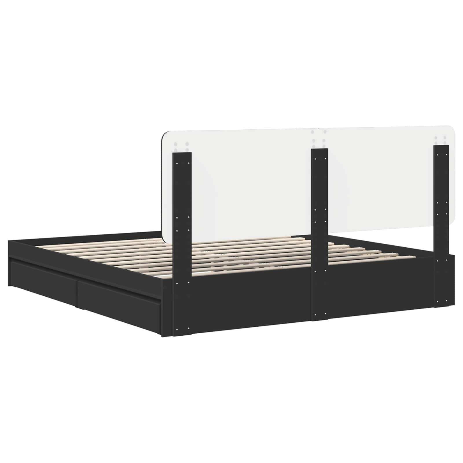 Lit de Rangement Noir 200 x 200 cm Bois d'ingénierie - XIOS