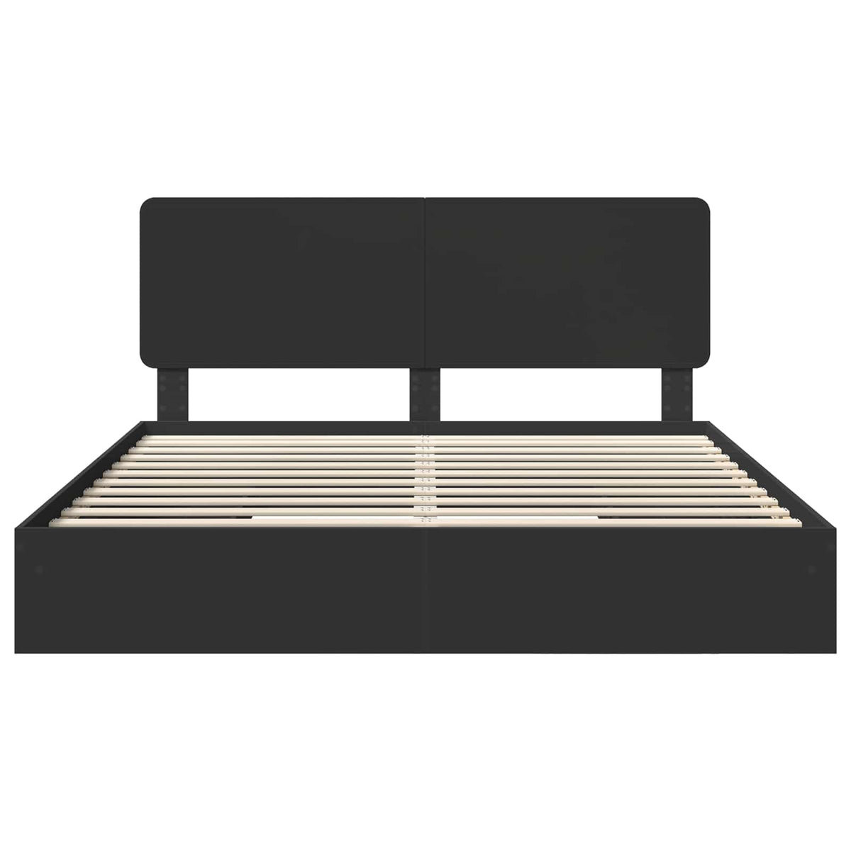 Lit de Rangement Réglable Noir 200 x 200 cm Bois d'ingénierie