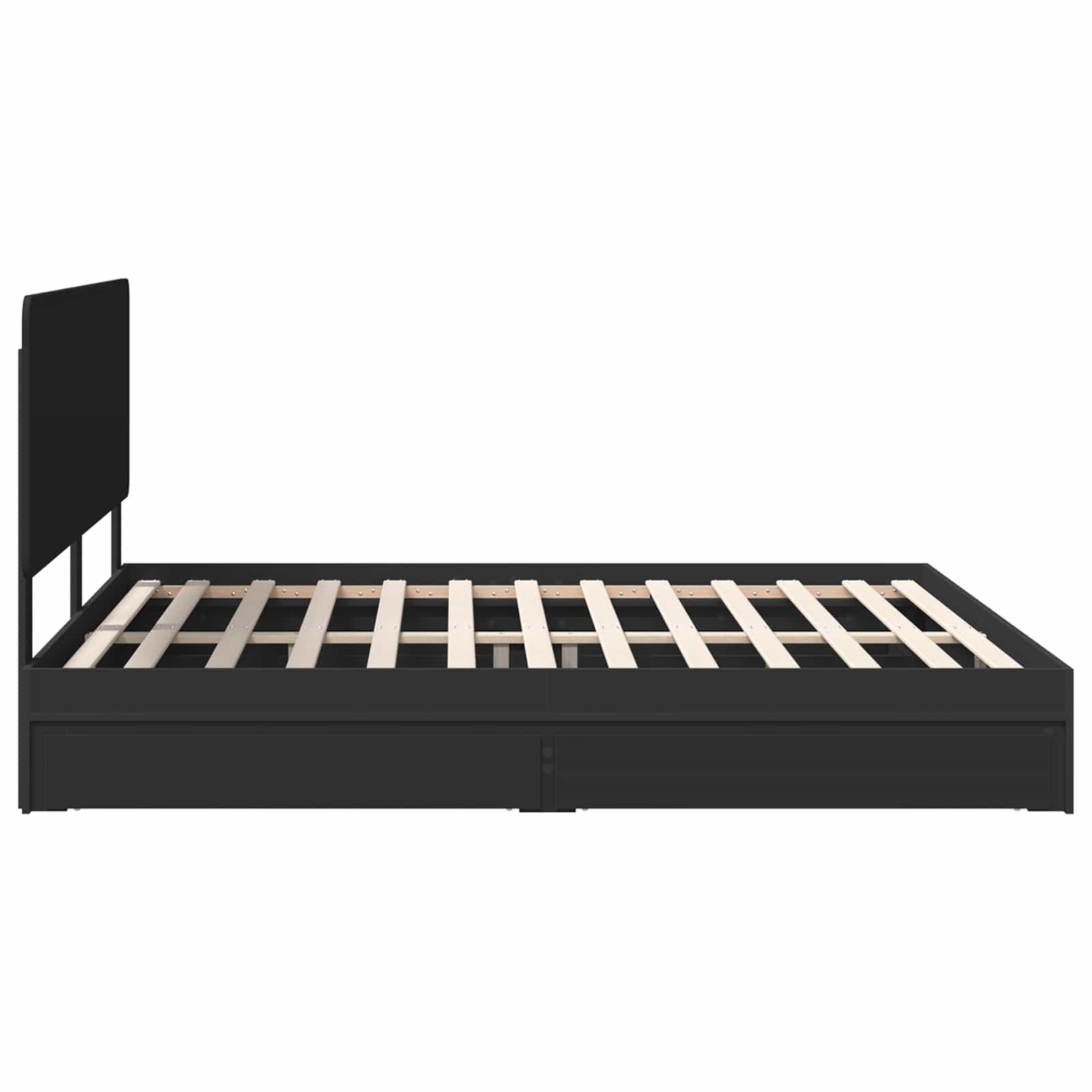 Lit de Rangement Noir 200 x 200 cm Bois d'ingénierie - XIOS