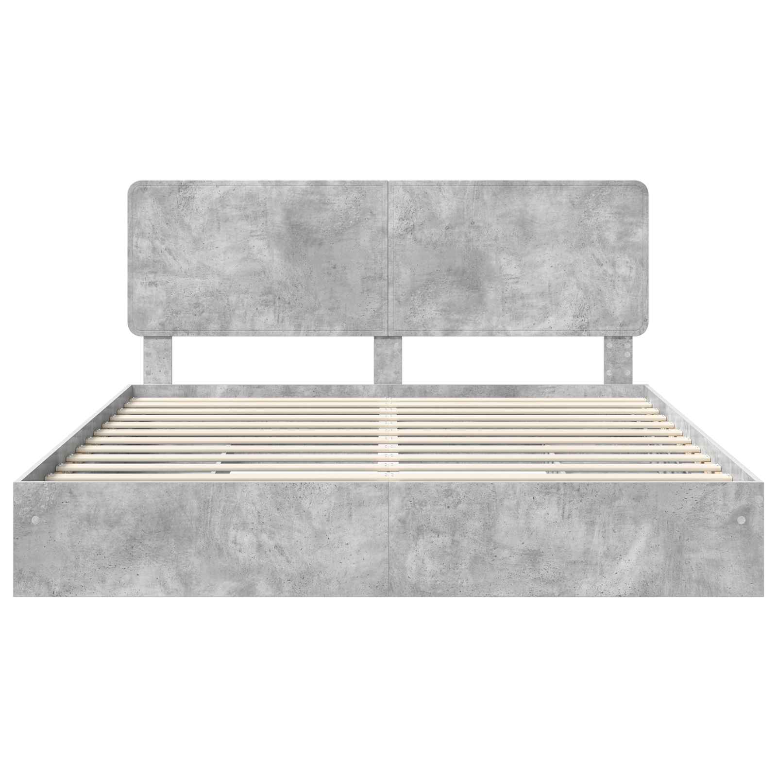 Lit de Rangement Gris béton 200 x 200 cm Bois d'ingénierie - XIOS