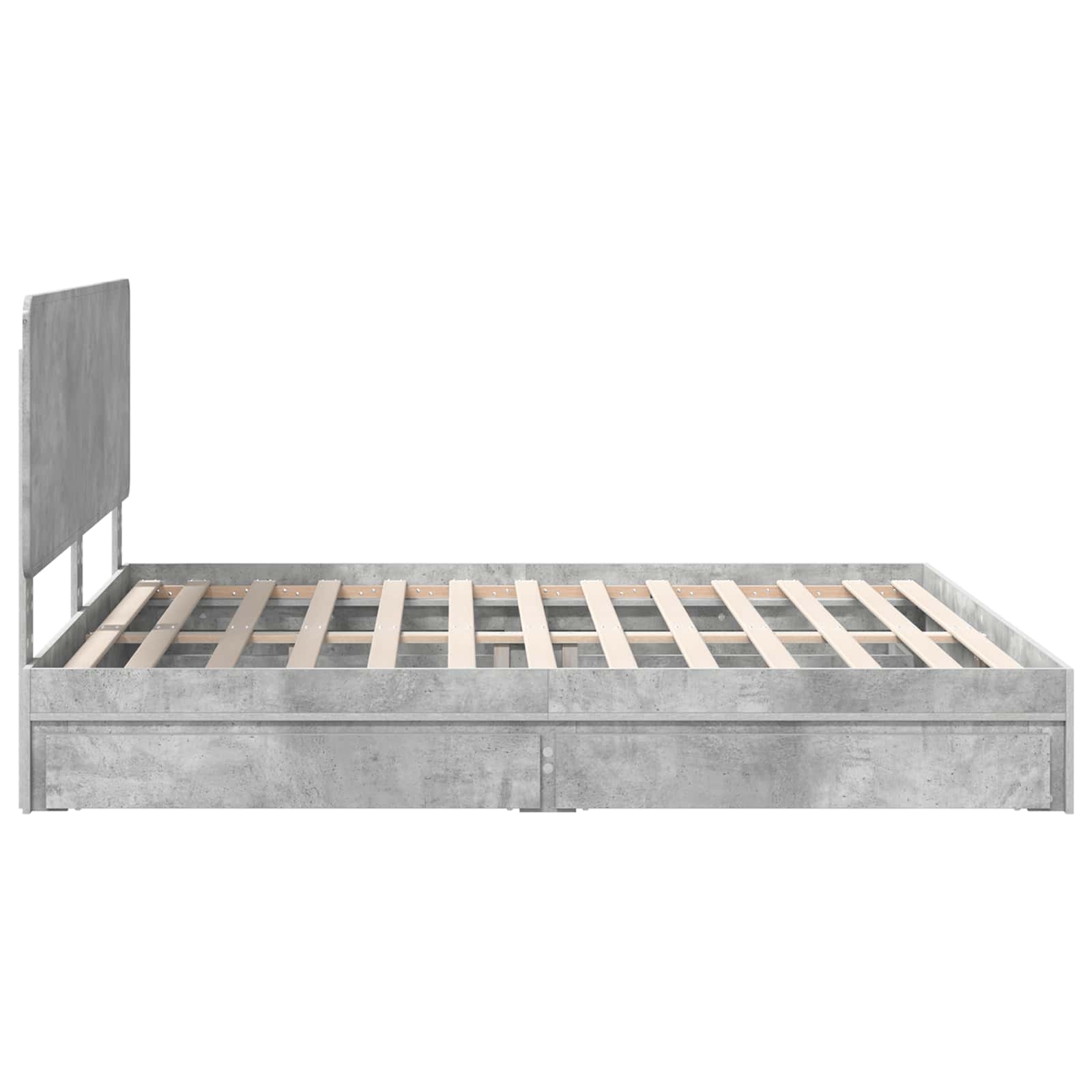 Lit de Rangement Gris béton 200 x 200 cm Bois d'ingénierie - XIOS