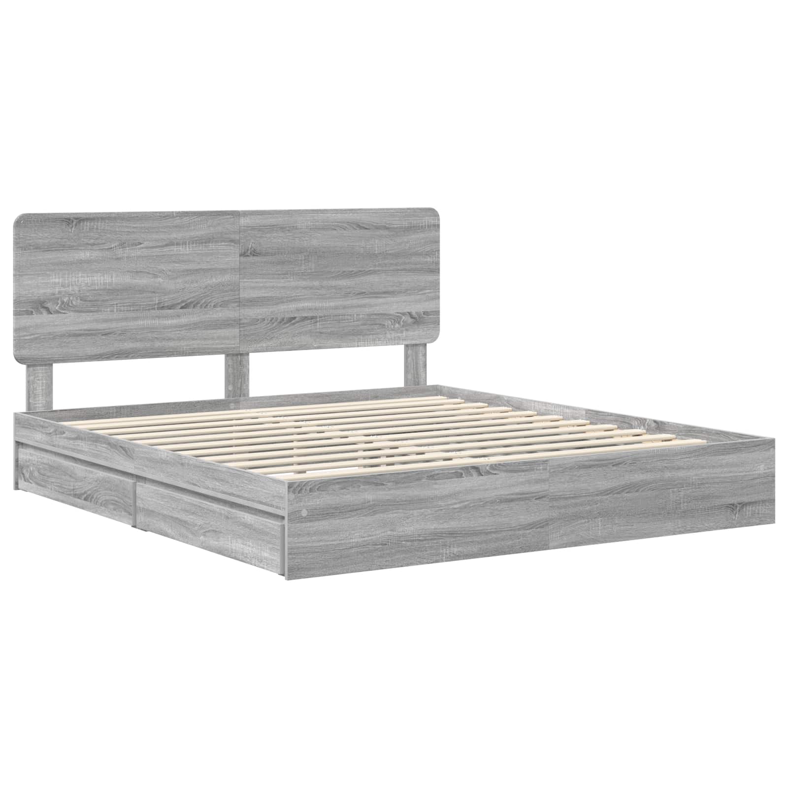 Lit de Rangement Gris Sonoma 200 x 200 cm Bois d'ingénierie - XIOS