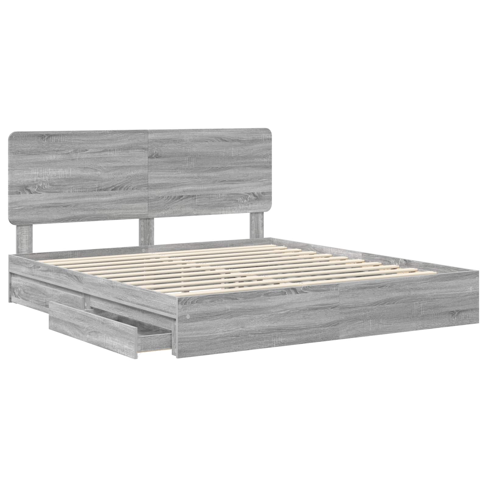 Lit de Rangement Gris Sonoma 200 x 200 cm Bois d'ingénierie - XIOS