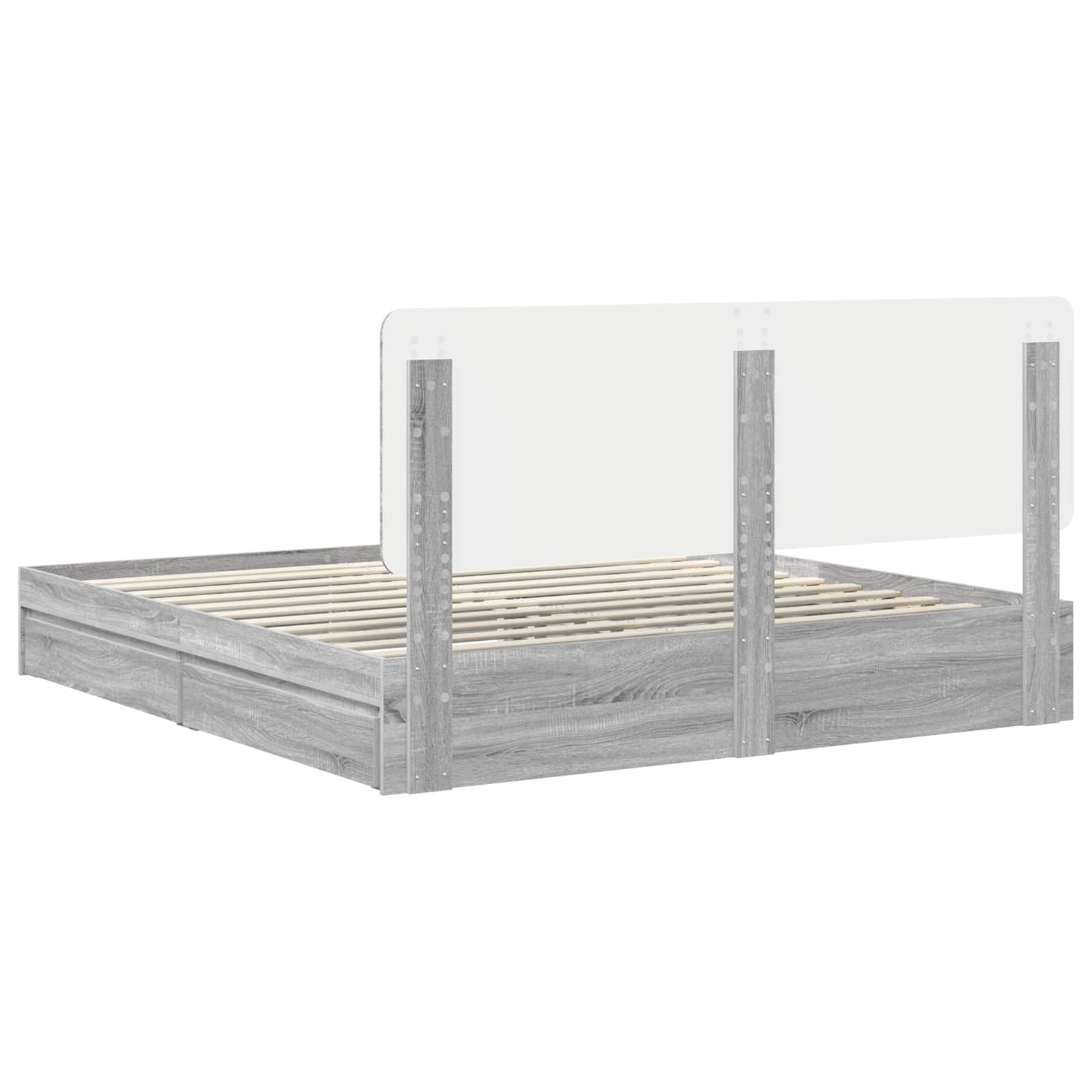 Lit de Rangement Gris Sonoma 200 x 200 cm Bois d'ingénierie - XIOS