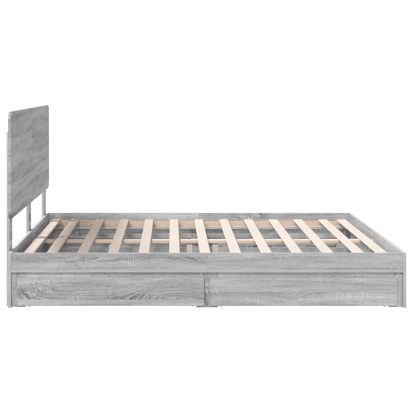 Lit de Rangement Gris Sonoma 200 x 200 cm Bois d'ingénierie - XIOS